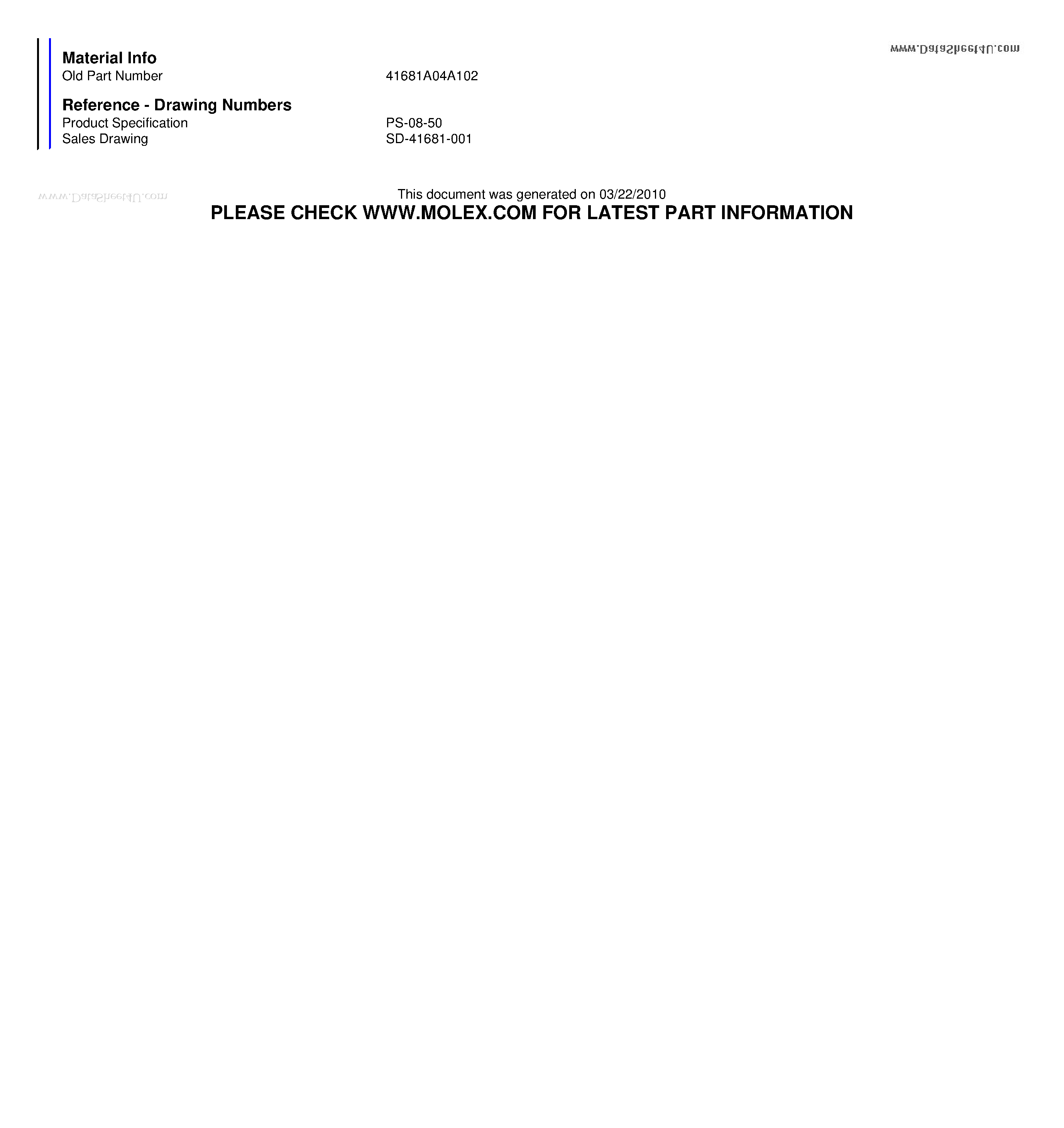 Datasheet A-41681-A4A102 - 3.96mm (.156) Pitch KK Header Breakaway Vertical Polarizing Wall 4 Circuits Tin (Sn) Plating page 2