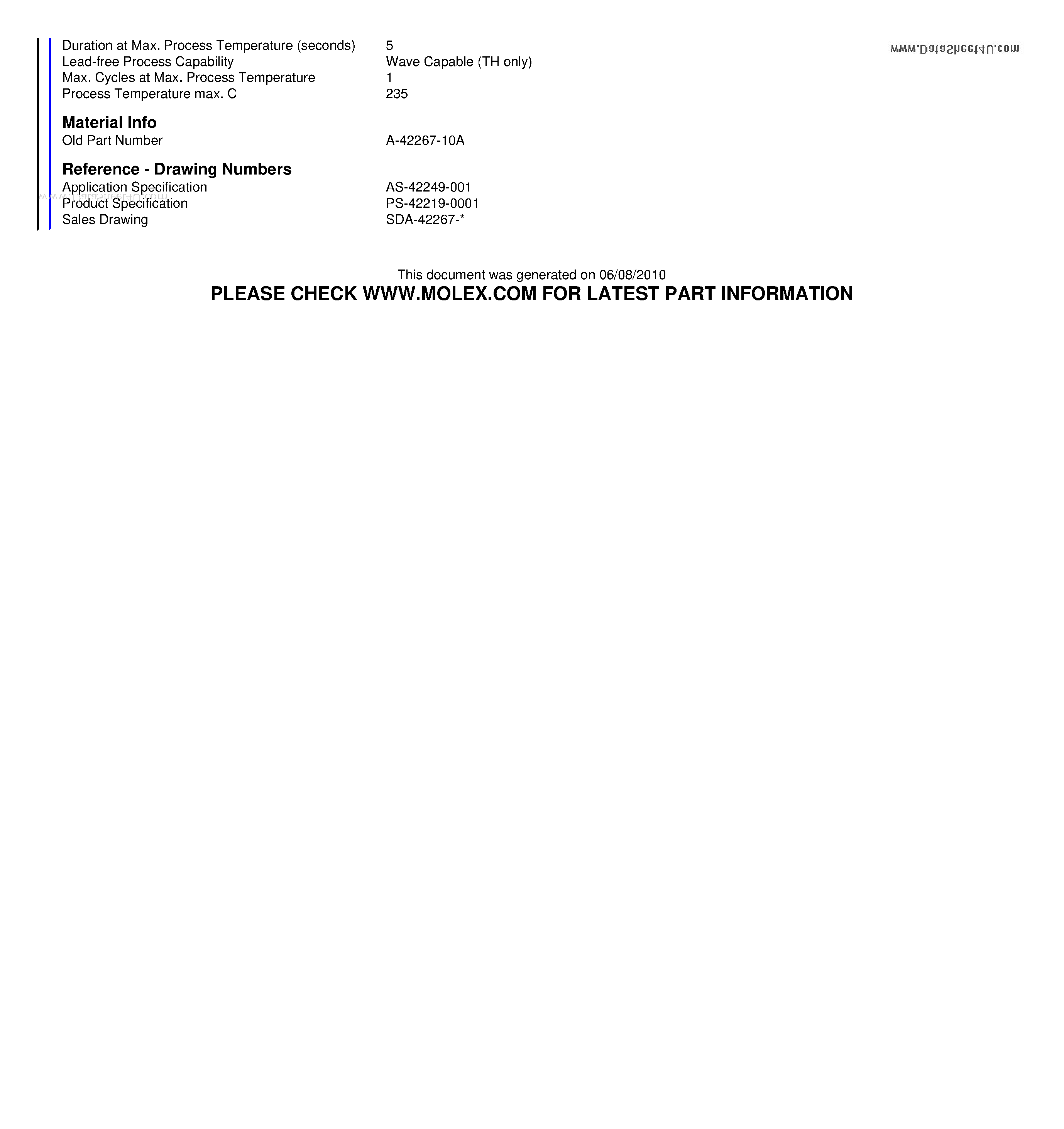 Datasheet A-42267-10A page 2 Datasheet A-42267-10A - 2.50mm (.098) Pitch SPOX Header Shrouded In-line Footprint 10 Circuits White page 2
