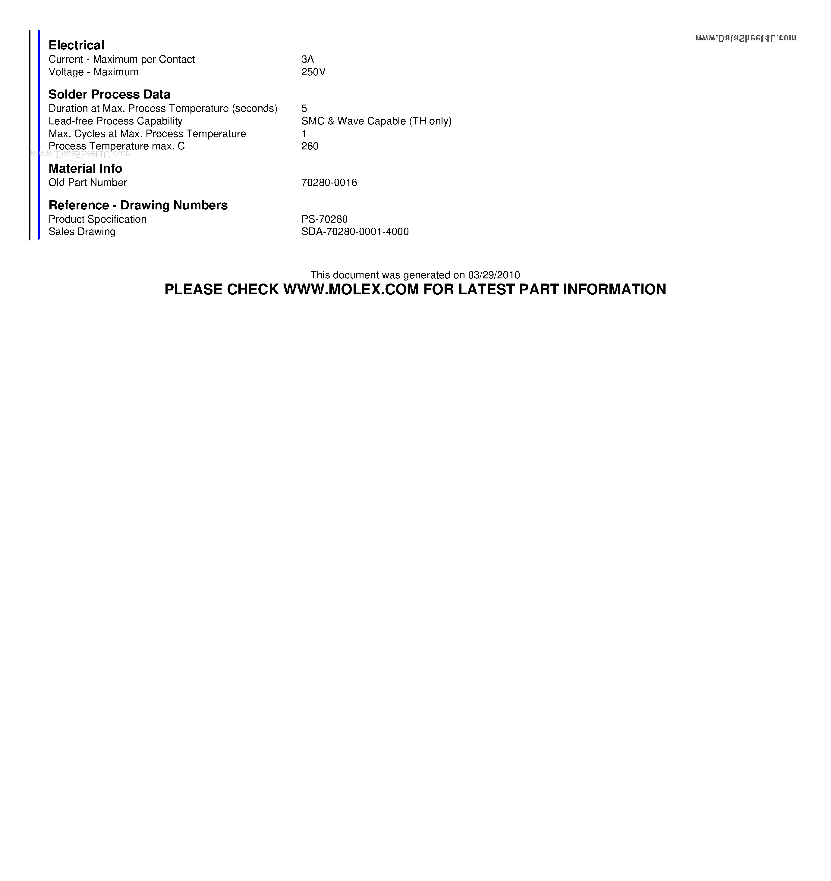 Даташит 70280-0016 - 2.54mm (.100) Pitch C-Grid Breakaway Header Dual Row Vertical High Temperature 32 Circuits Tin (Sn) Plating 2.72mm (.107) PC Tail страница 2
