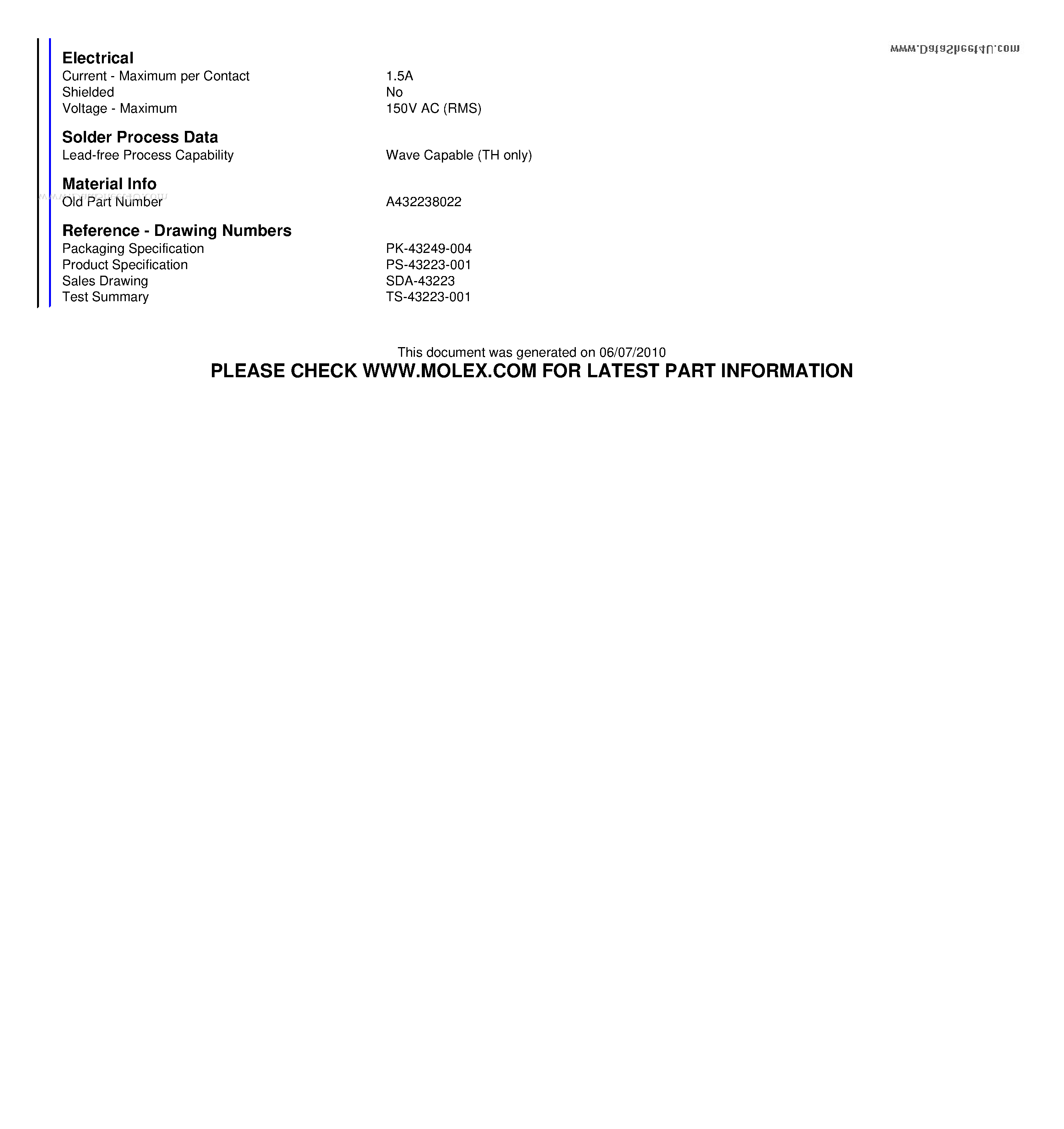 Datasheet A432238022 - Modular Jack Right Angle Low Profile 8/8 2 Ports page 2