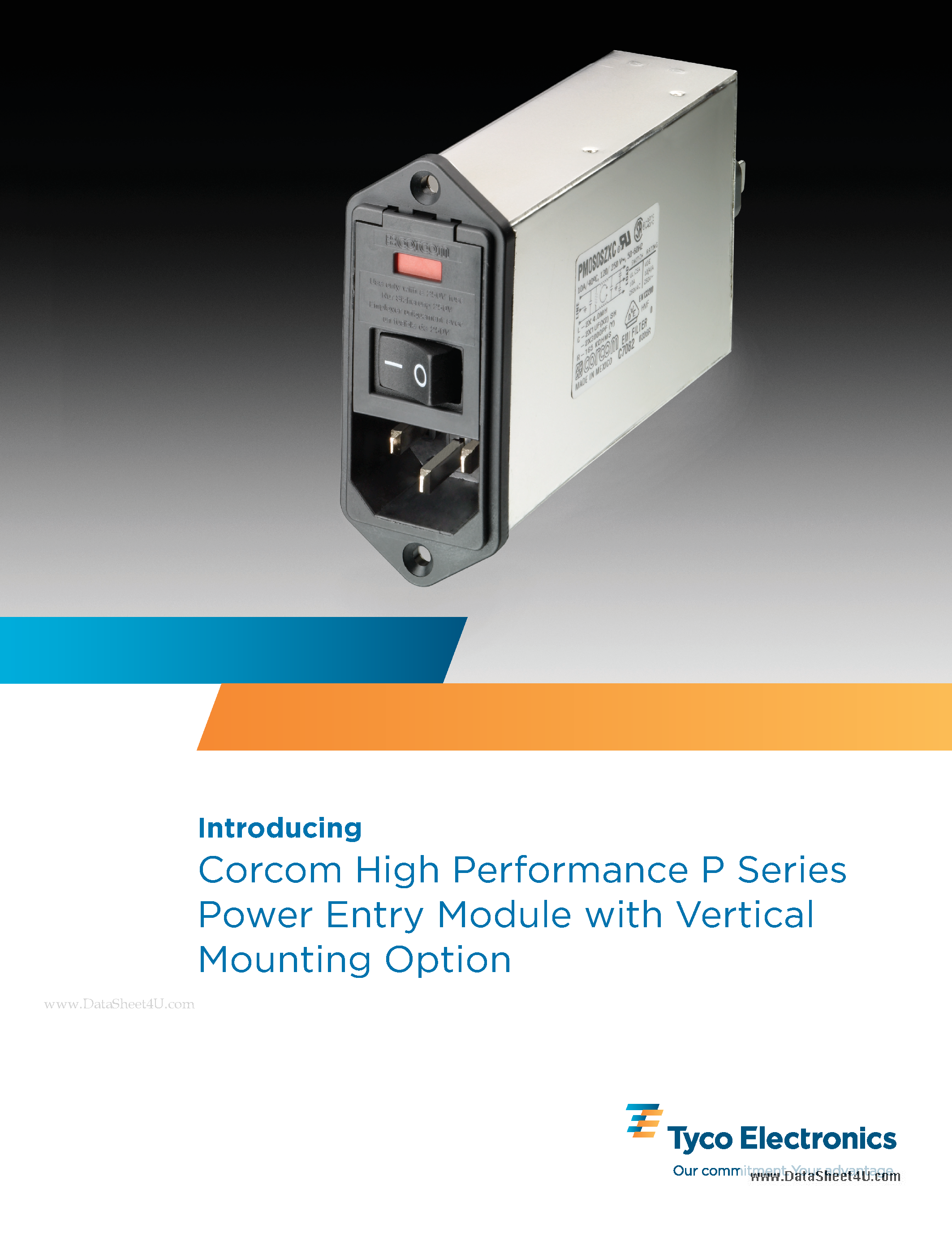 Datasheet PM000DL6C - Corcom High Performance P Series Power Entry Module page 1