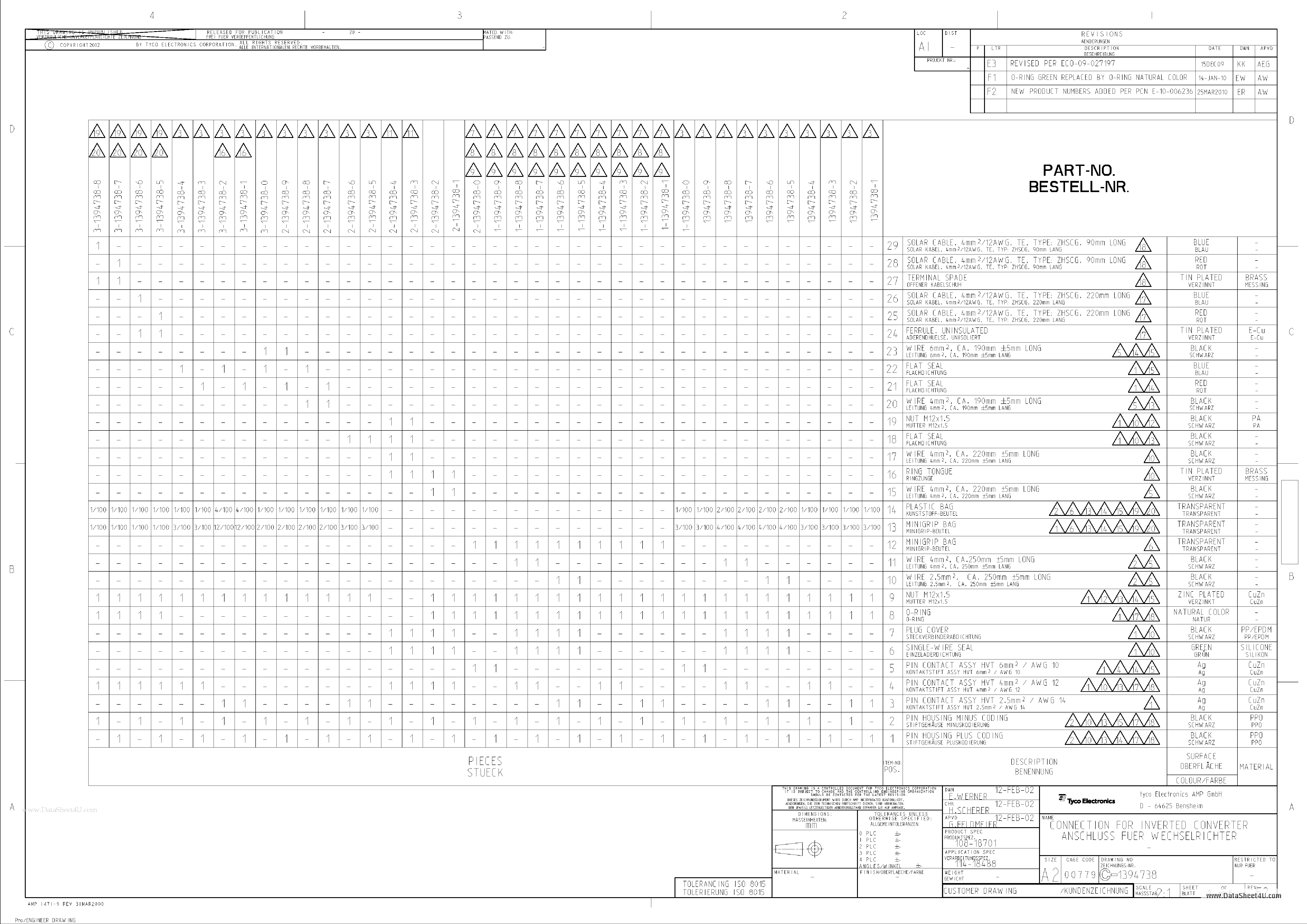 Datasheet C-1394738 - CONNECTION FOR INVERTED CONVERTER ANSCHLUSS FUER WECHSELRICHTER page 1