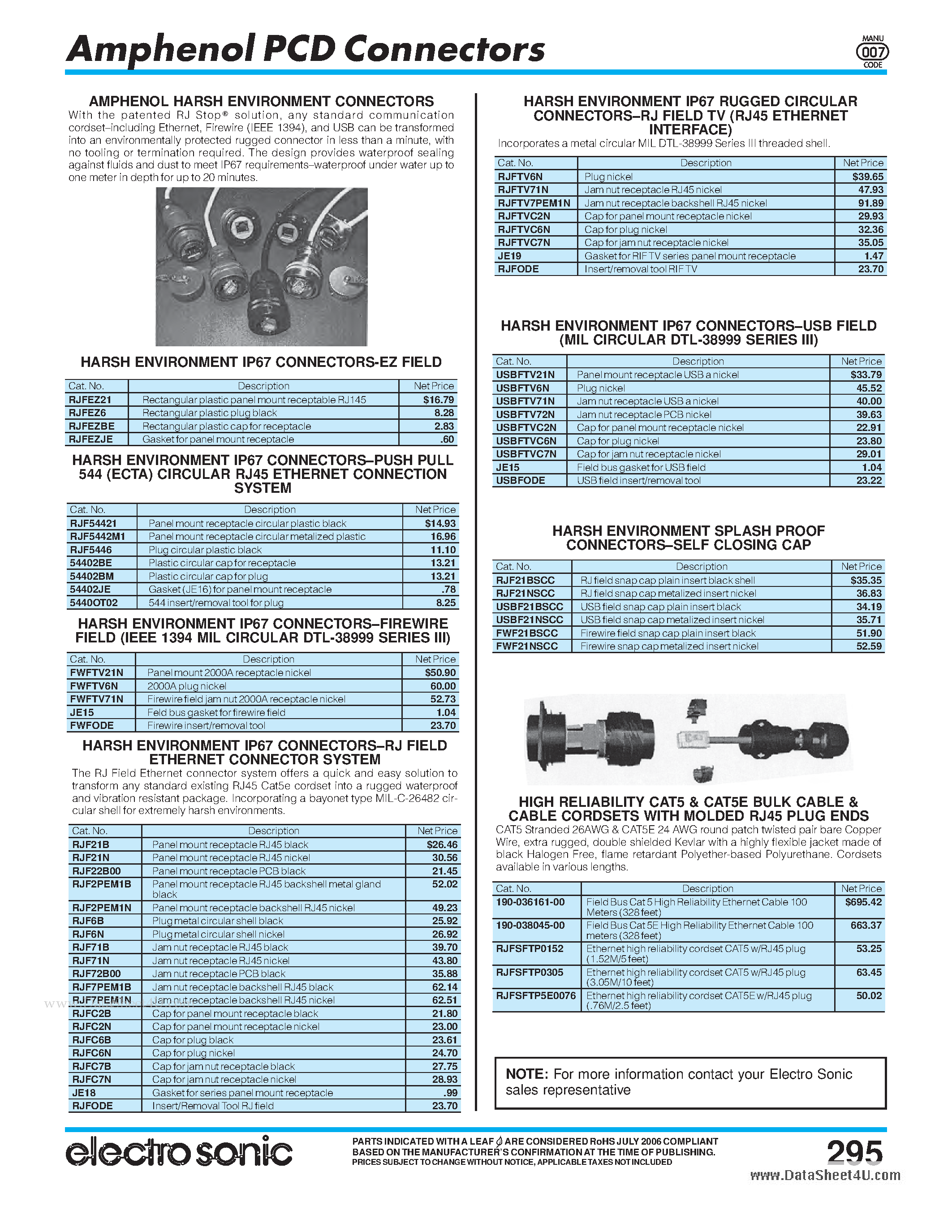 Datasheet MS-3106F-10SL-3S - Circular Connectors page 2