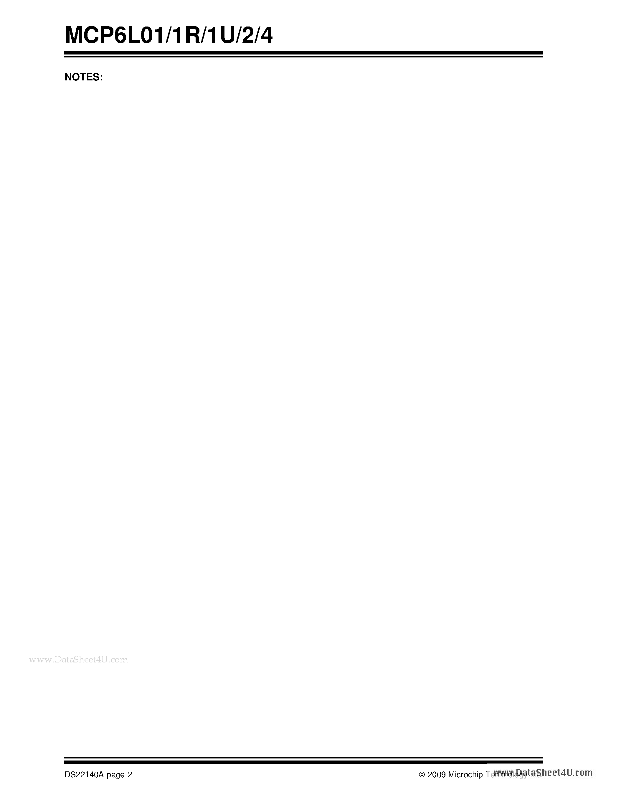 Datasheet MCP6L01 - 1 MHz - 85 uA Op Amps page 2