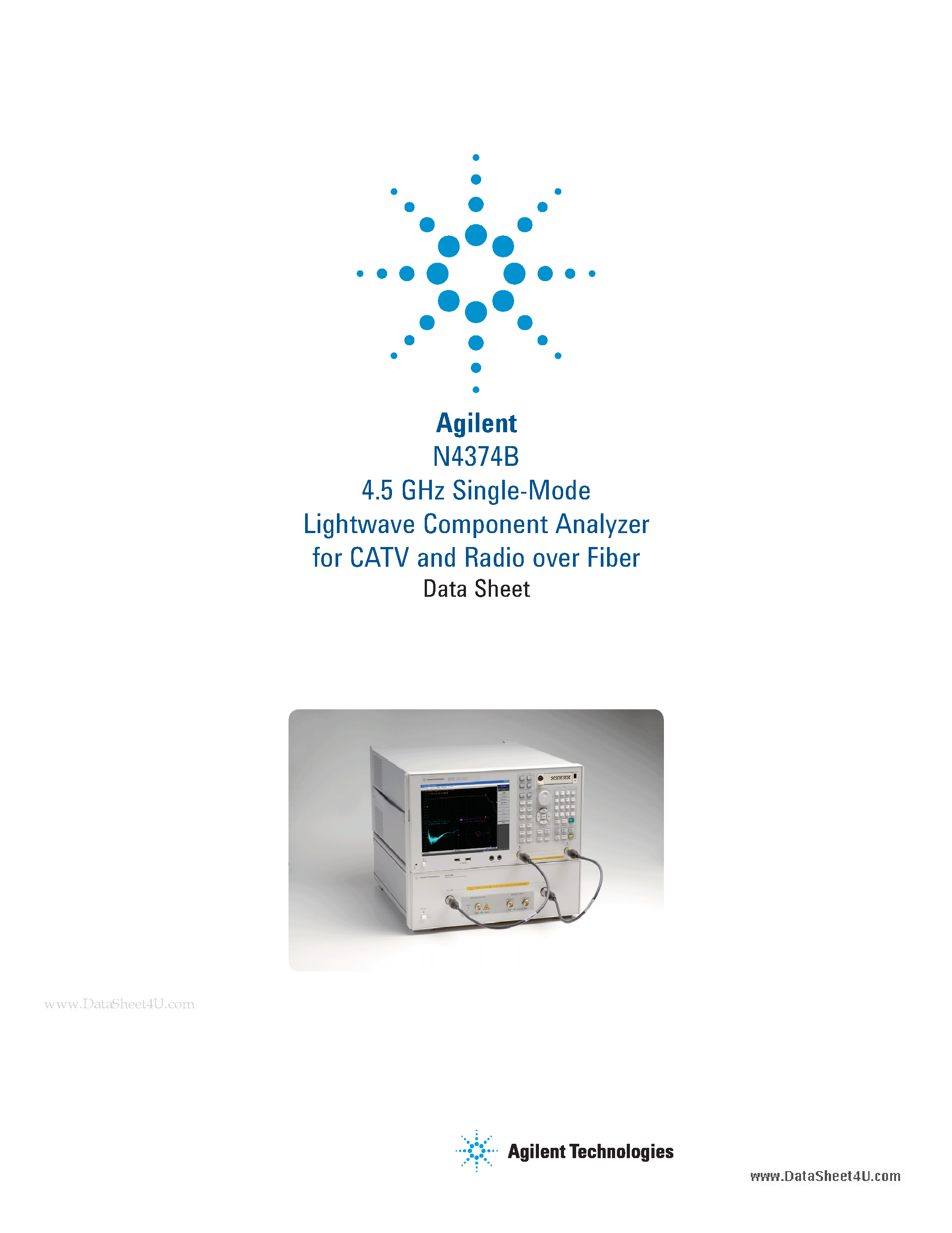 Datasheet N4374B - 4.5 GHz Single-Mode Lightwave Component Analyzer page 1