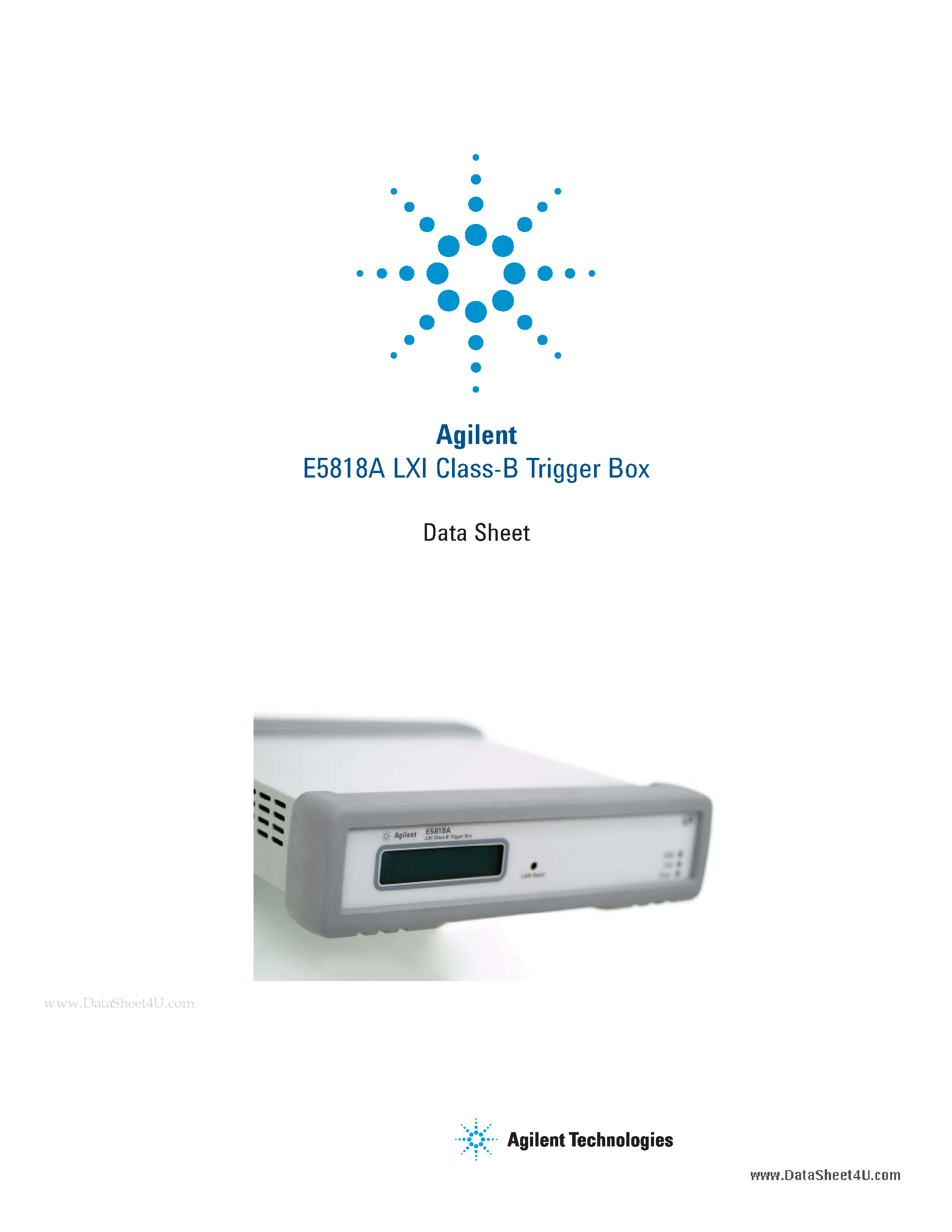 Datasheet E5818A - LXI Class-B Trigger Box page 1
