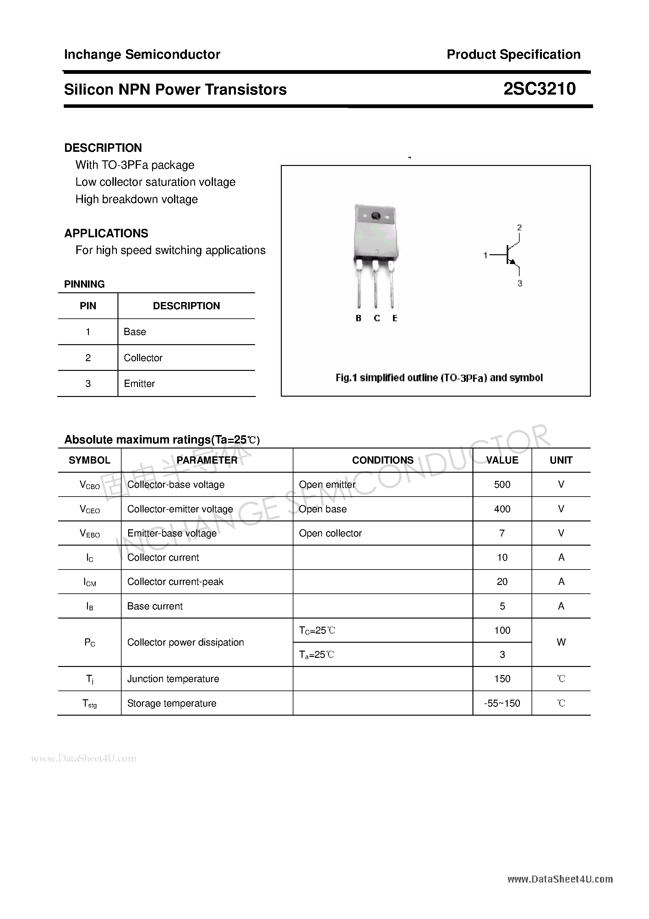 Datasheet C2310 page 1 Datasheet C2310 - Search -----> 2SC2310 page 1