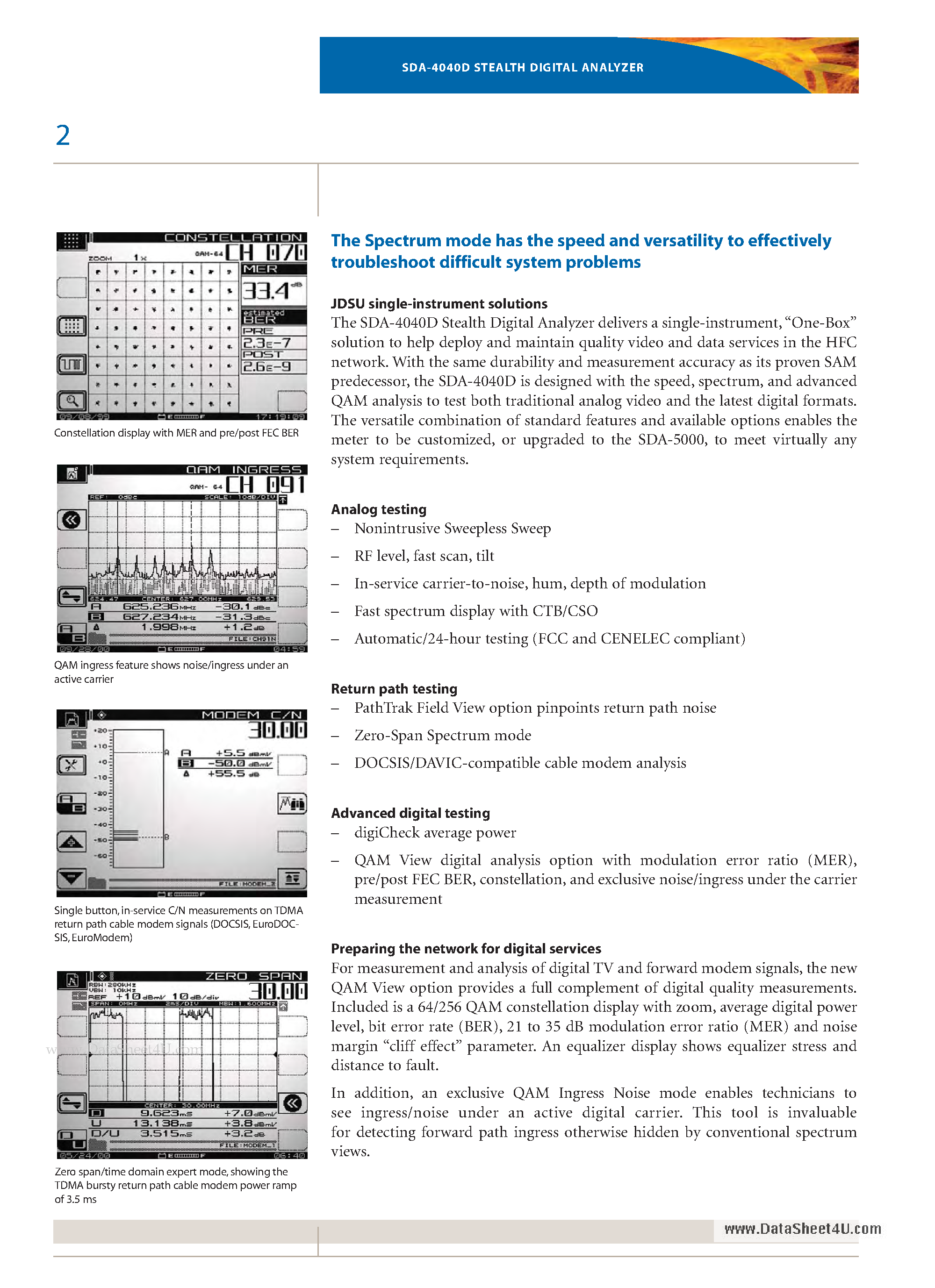 Даташит на микросхему SDA-4040D страница 2 Даташит SDA-4040D - Stealth Digital Analyzer страница 2