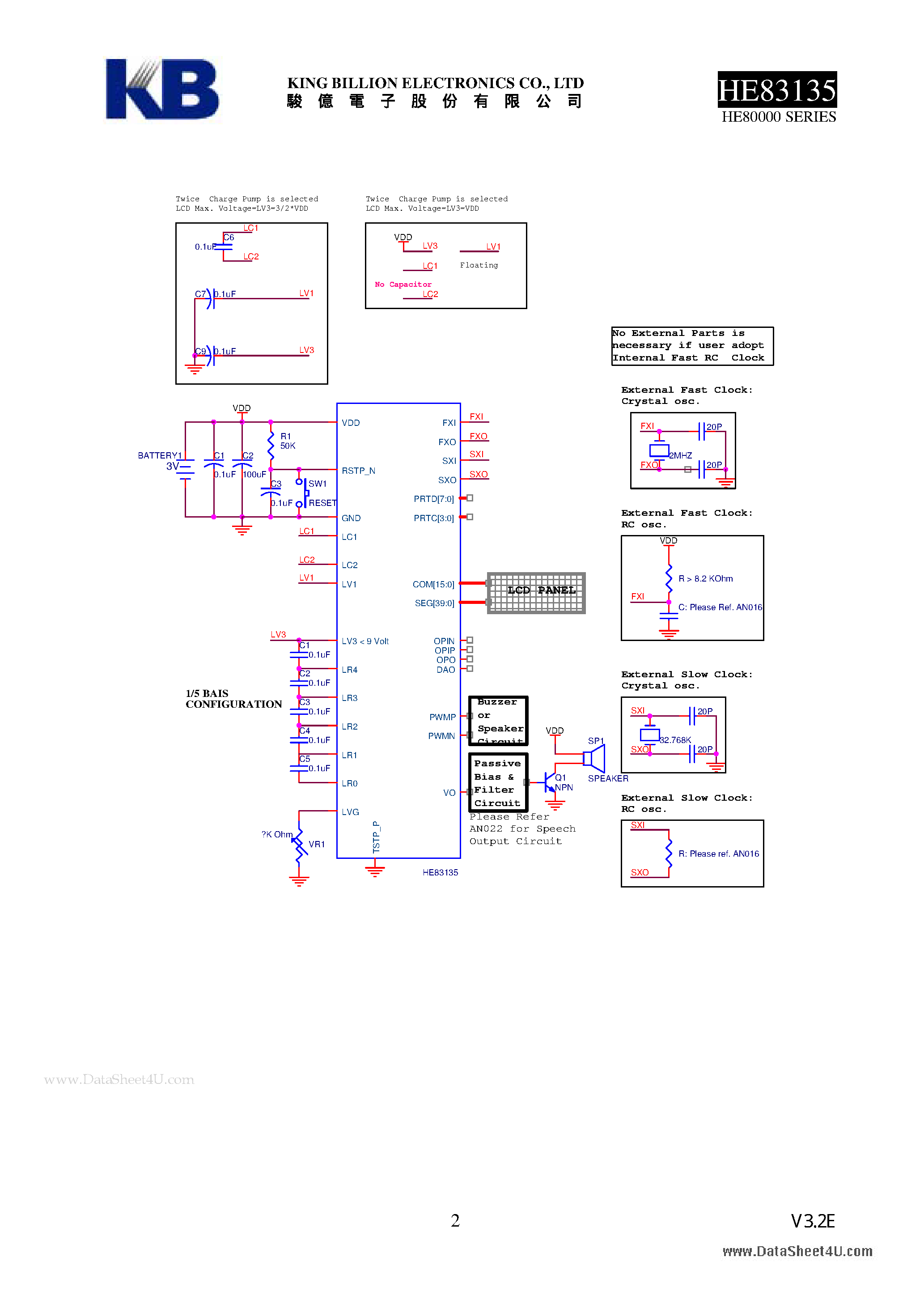Datasheet HE83135 - 8-BIT MICRO-CONTROLLER page 2