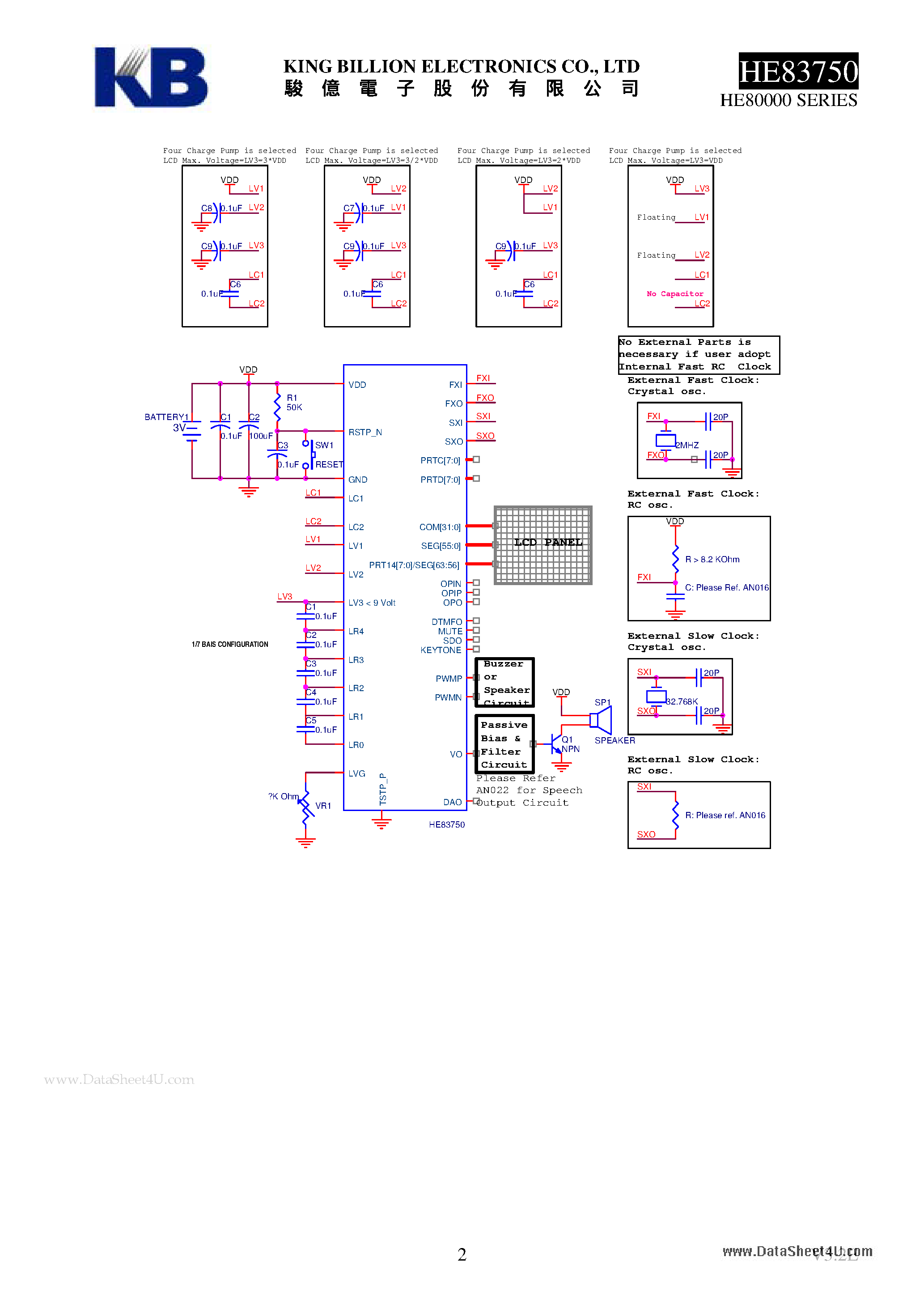 Datasheet HE83750 - 8-BIT MICRO-CONTROLLER page 2