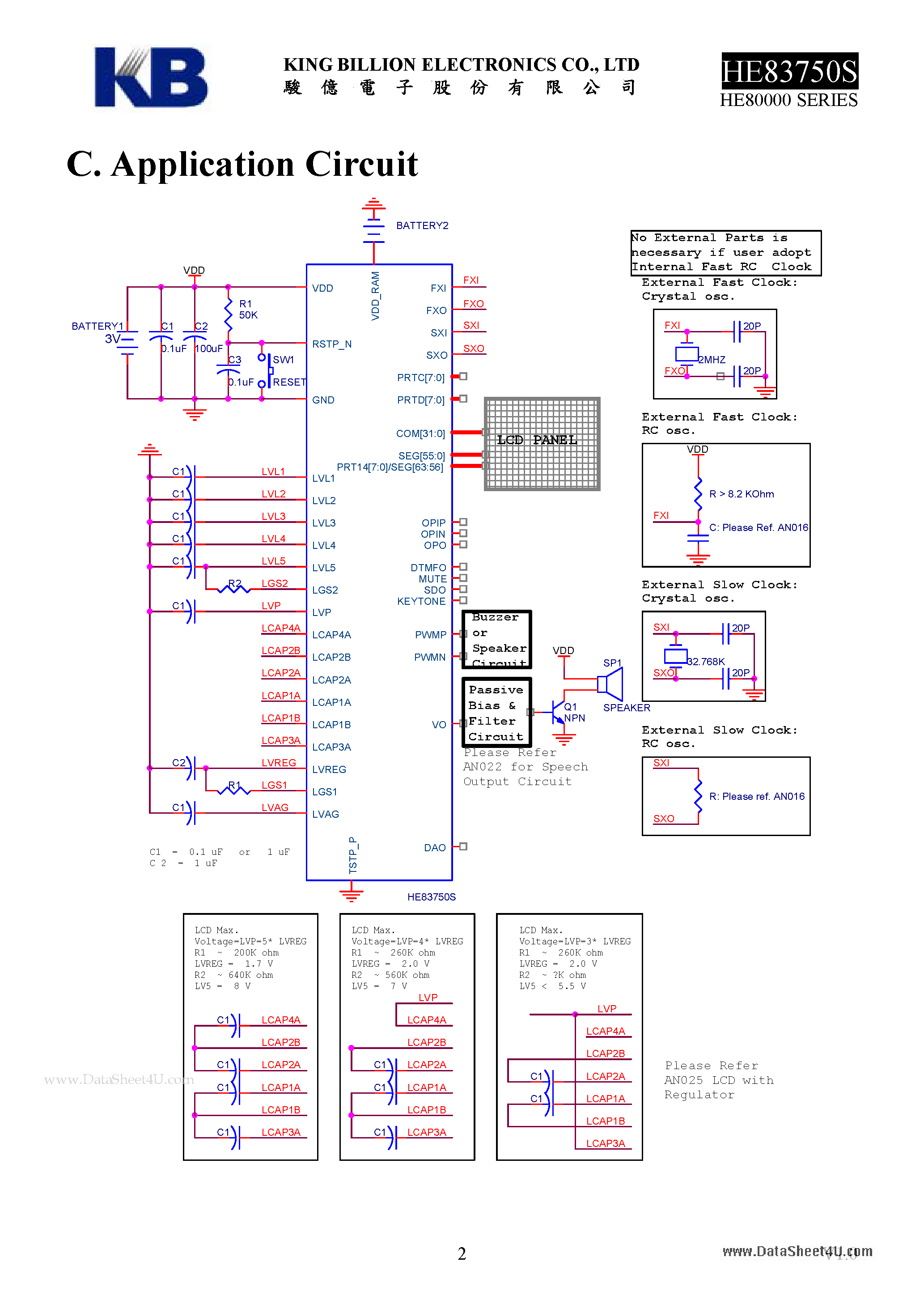Datasheet HE83750S - 8-BIT MICRO-CONTROLLER page 2