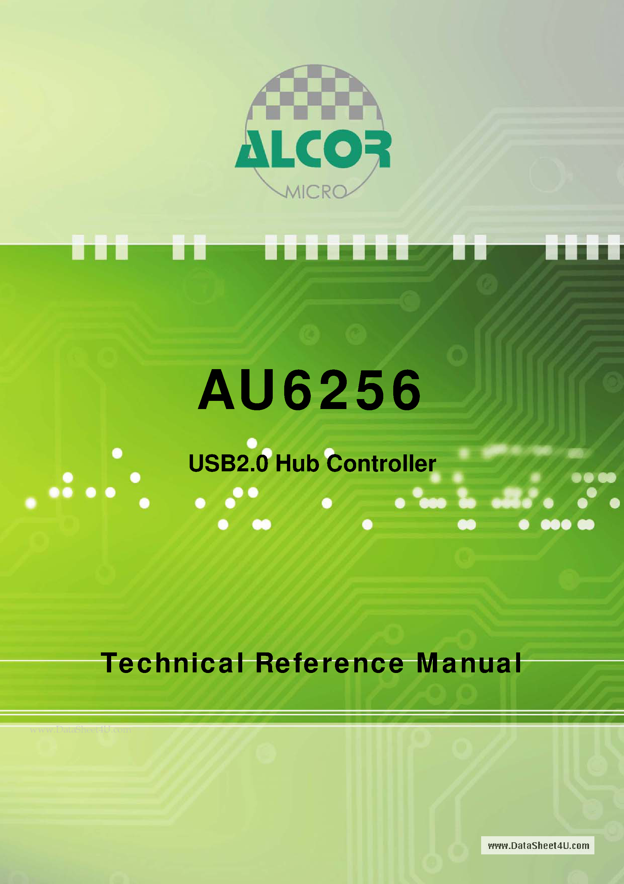 Datasheet AU6256 - USB2.0 Hub Controller page 1