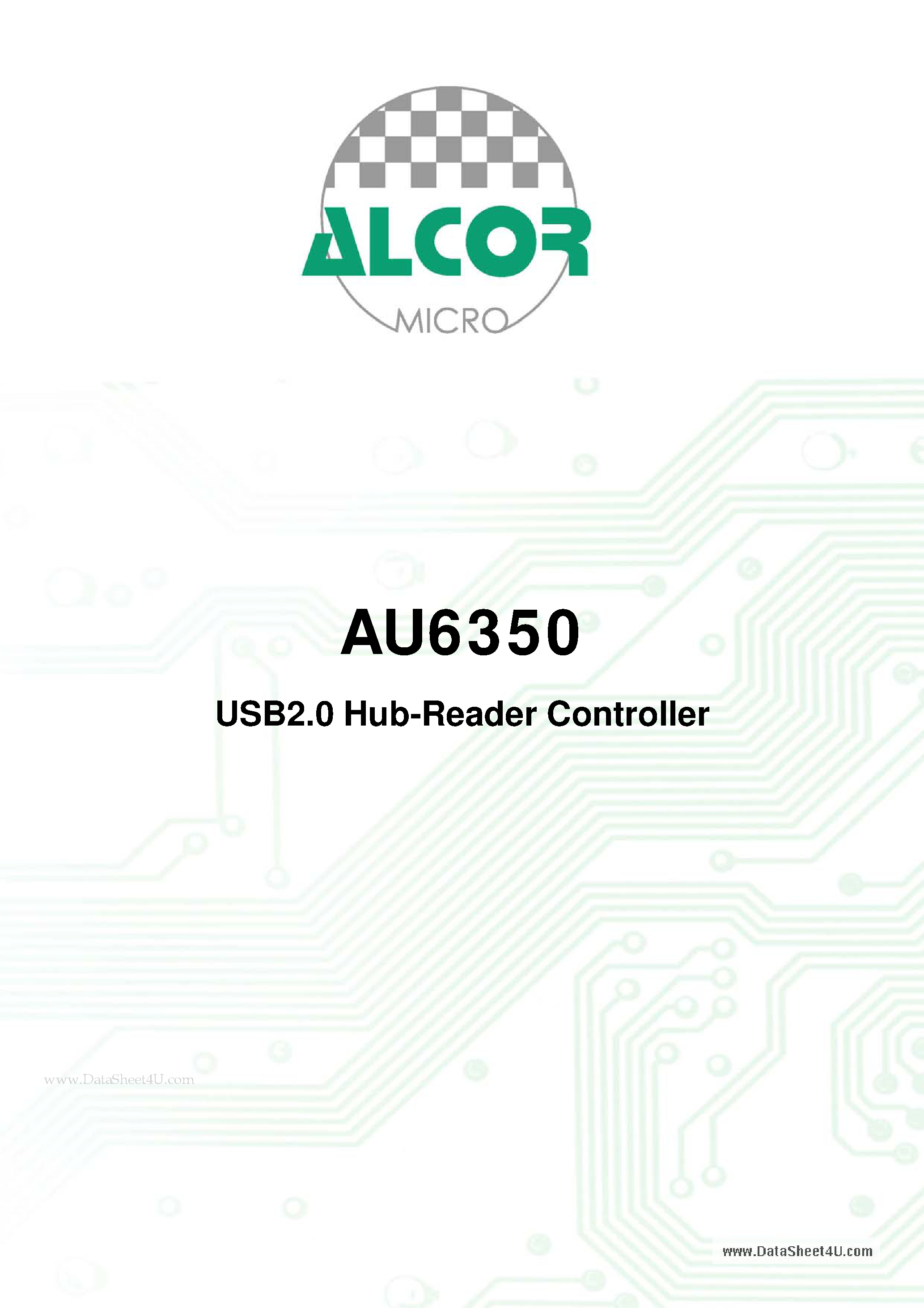 Datasheet AU6350 page 2 Datasheet AU6350 - USB2.0 Hub-Reader Controller page 2