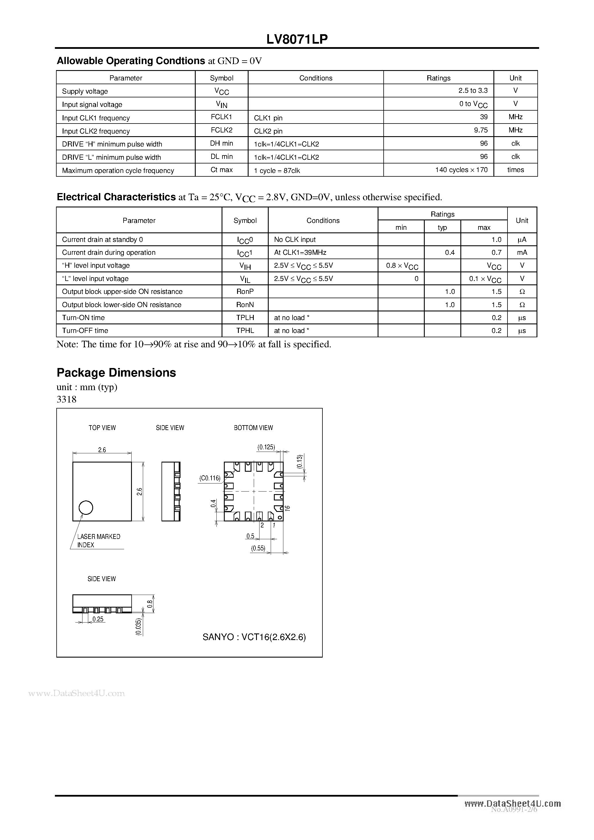 Даташит LV8071LP - Piezoelectric Actuator Driver IC страница 2