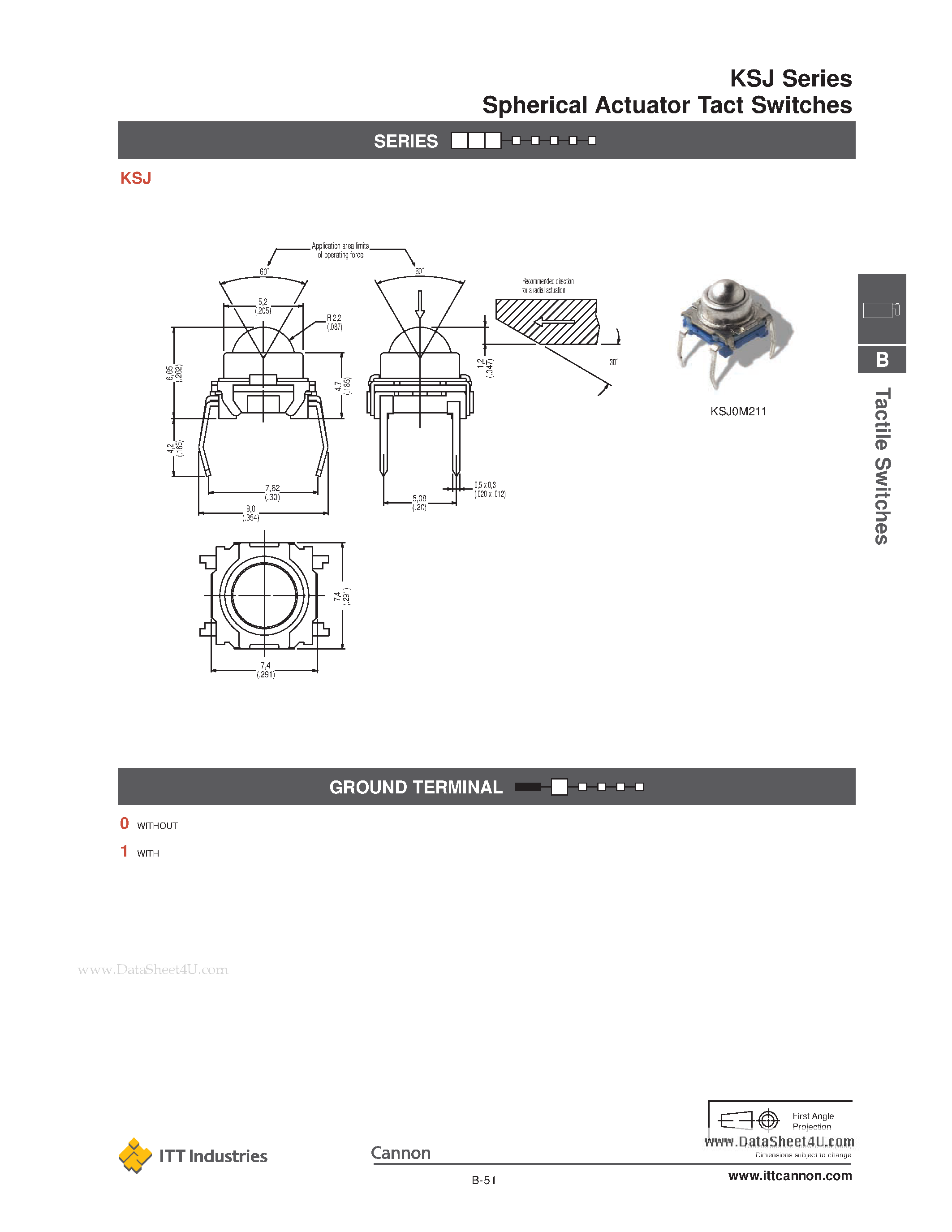 Даташит на микросхему KSJ страница 2 Даташит KSJ - Spherical Actuator Tact Switches страница 2