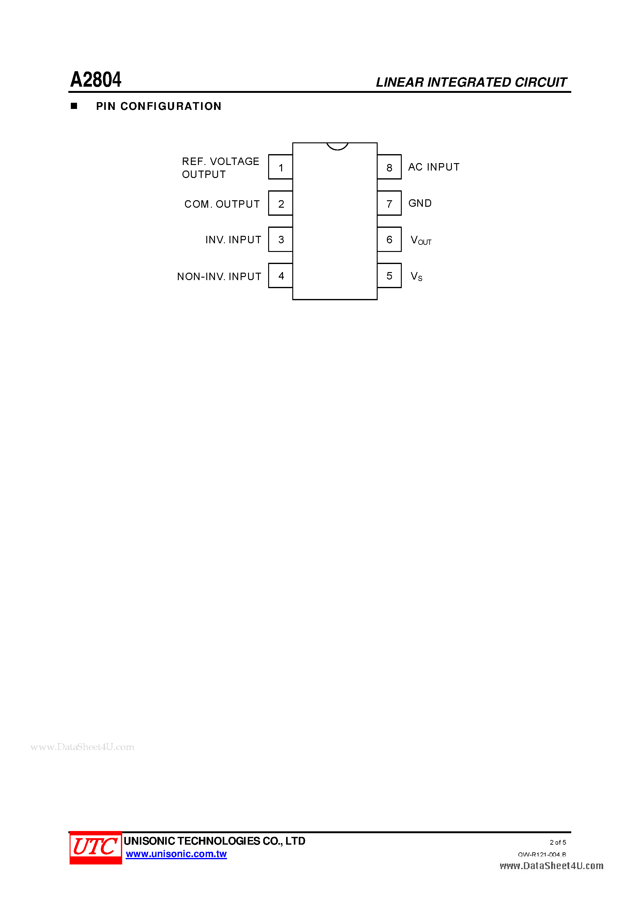 Даташит на микросхему A2804 страница 2 Даташит A2804 - ZERO VOLTAGE SWITCH страница 2