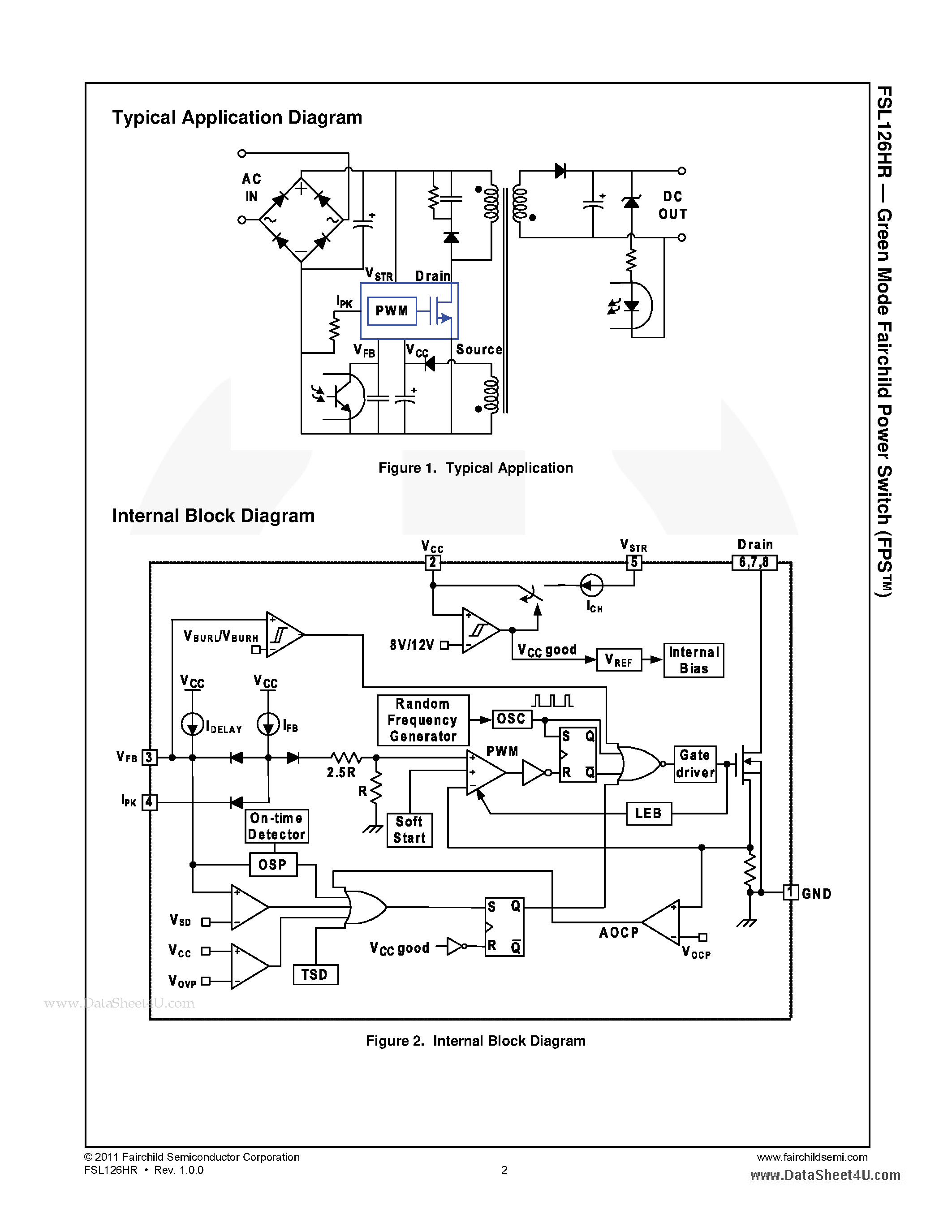 Даташит на микросхему FSL126HR страница 2 Даташит FSL126HR - Green Mode Fairchild Power Switch страница 2