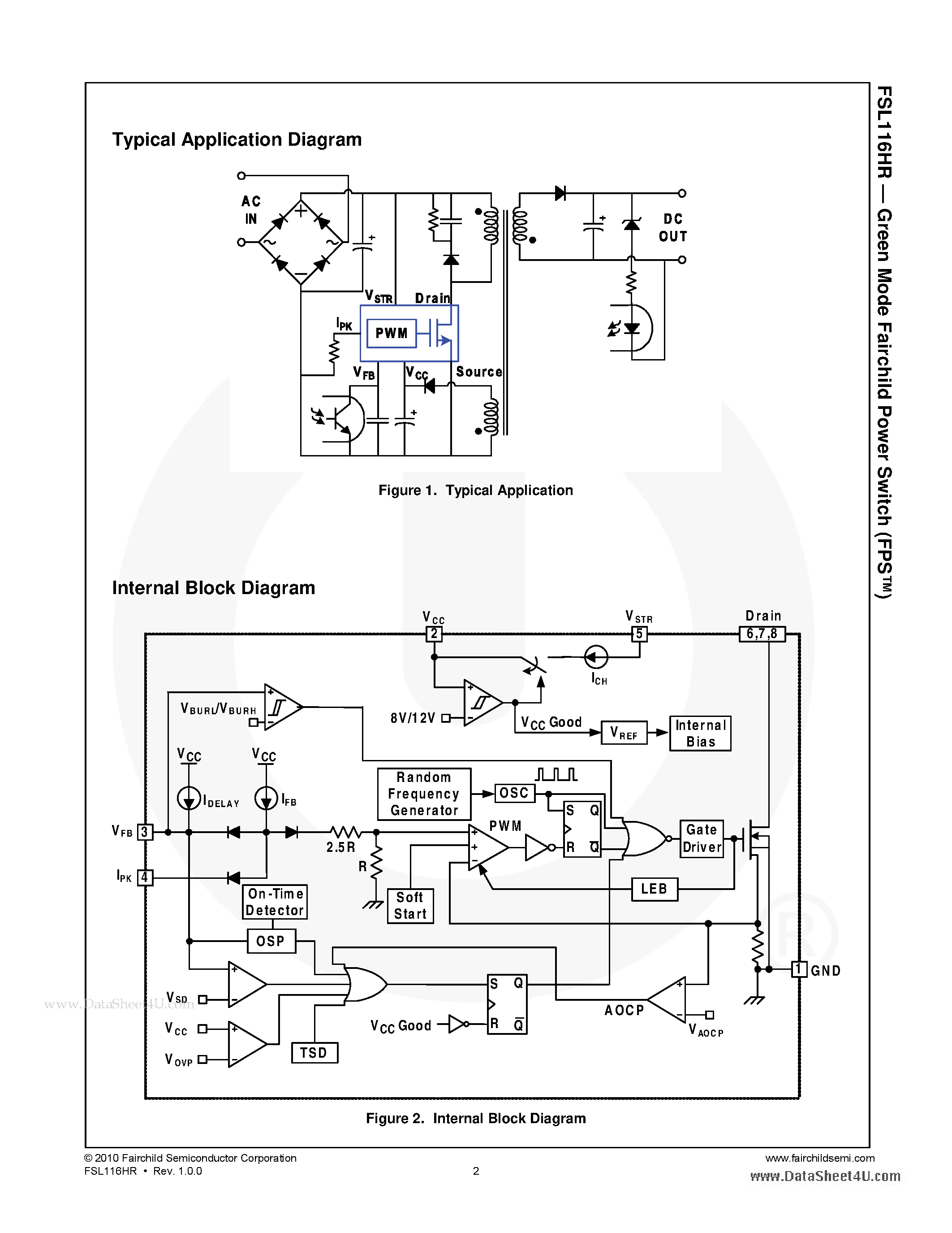 Даташит на микросхему FSL116HR страница 2 Даташит FSL116HR - Green Mode Fairchild Power Switch страница 2