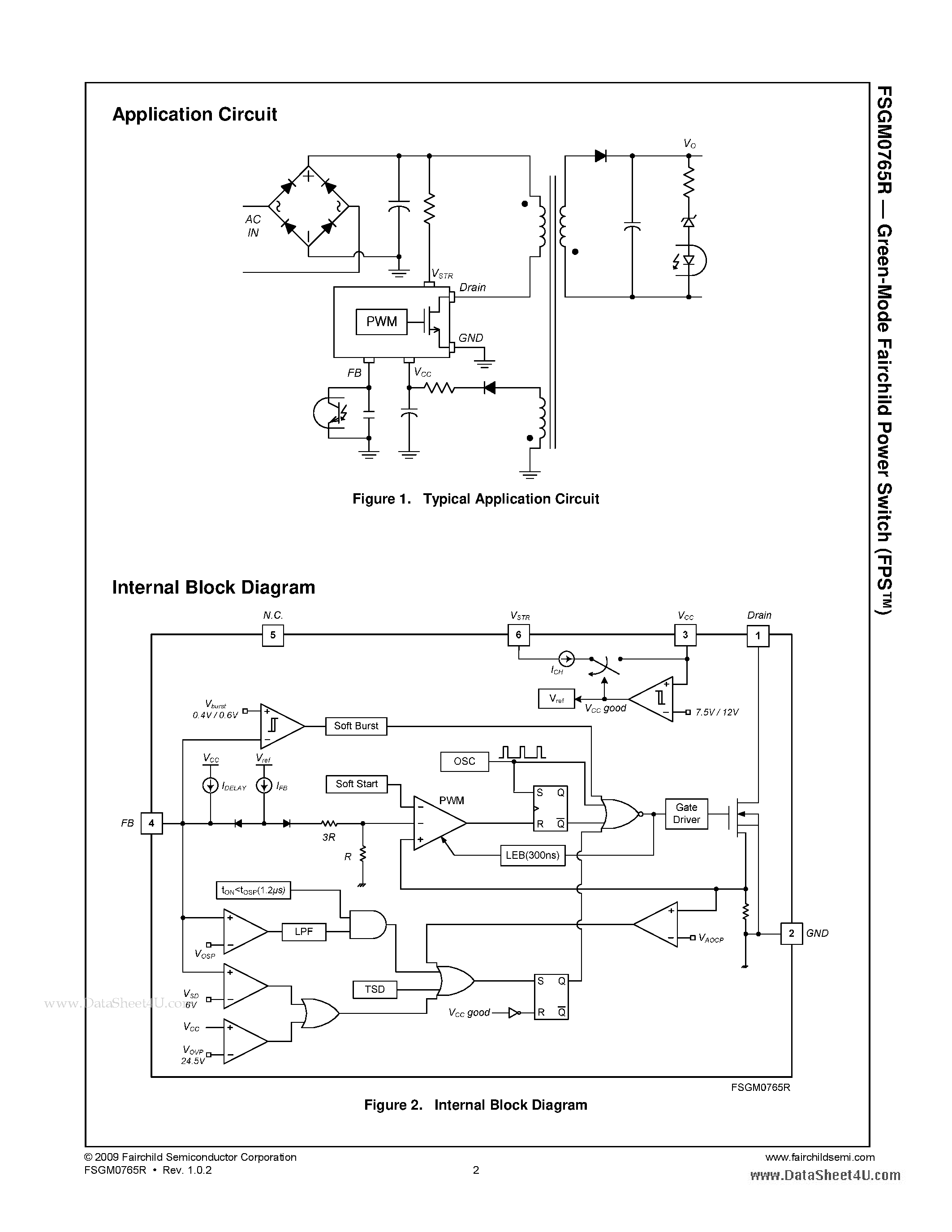 Даташит на микросхему FSGM0765R страница 2 Даташит FSGM0765R - Green-Mode Fairchild Power Switch страница 2