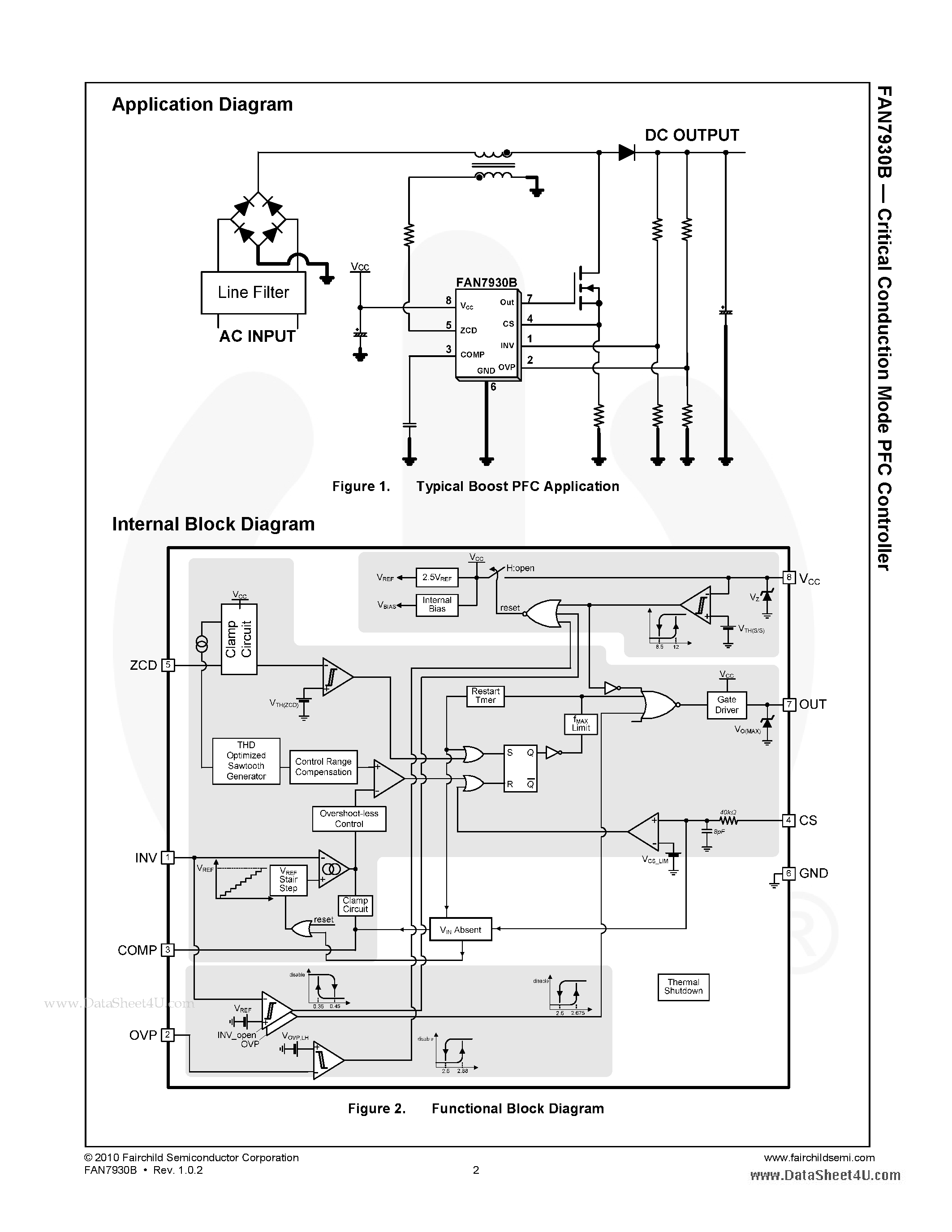 Даташит на микросхему FAN7930B страница 2 Даташит FAN7930B - Critical Conduction Mode PFC Controller страница 2