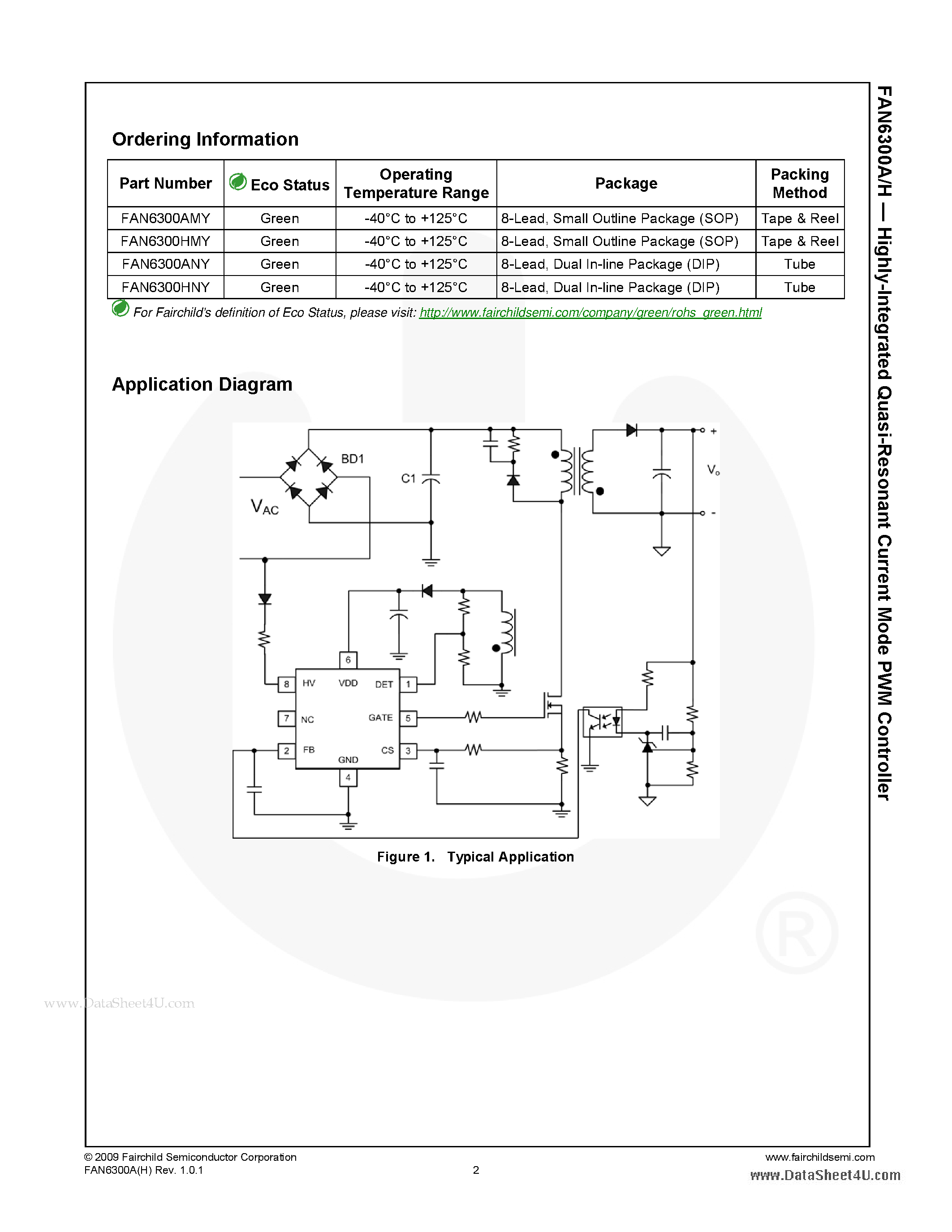 Даташит на микросхему FAN6300A страница 2 Даташит FAN6300A - Highly Integrated Quasi-Resonant Current Mode PWM Controller страница 2
