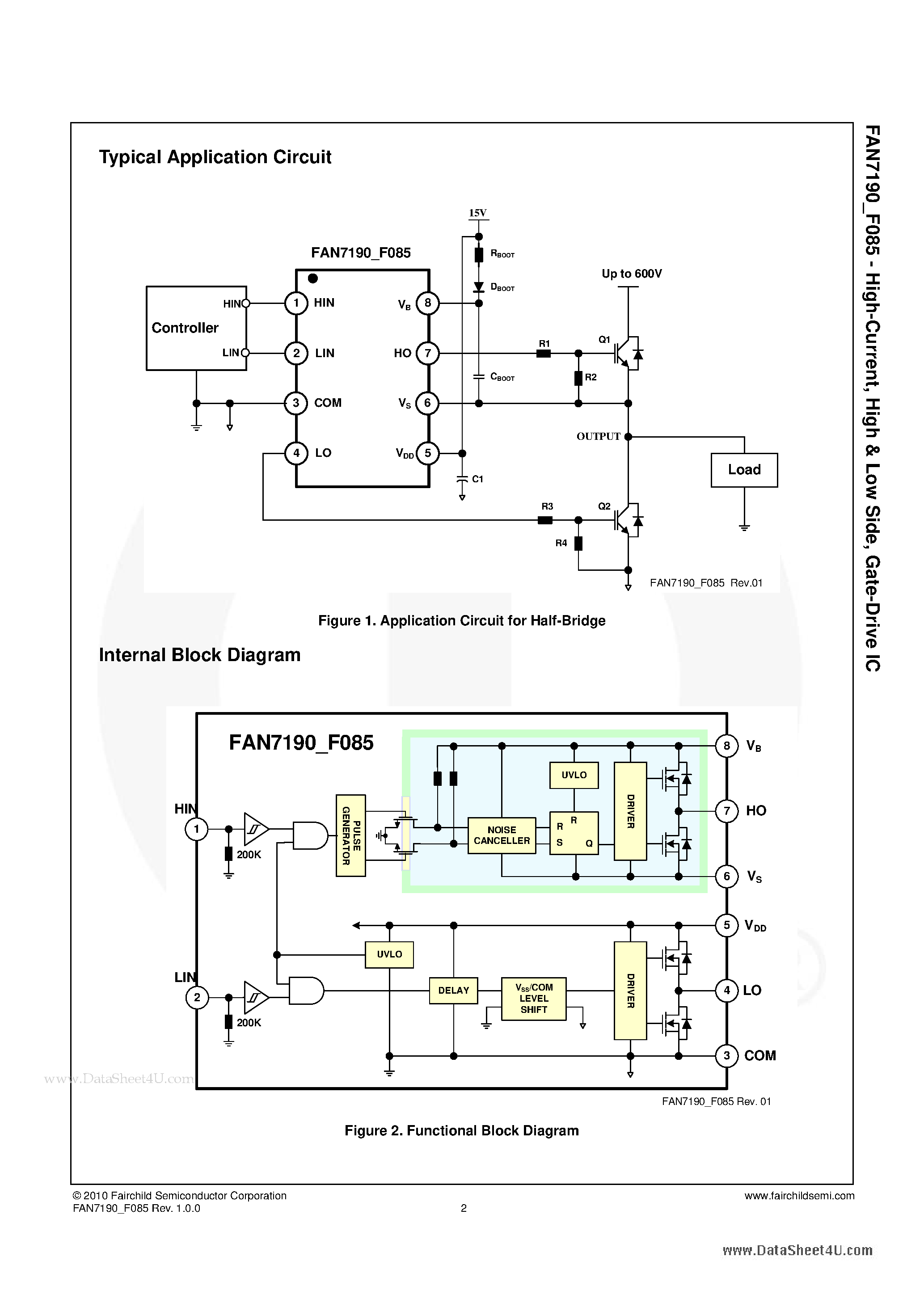 Даташит FAN7190 - Gate-Drive IC страница 2