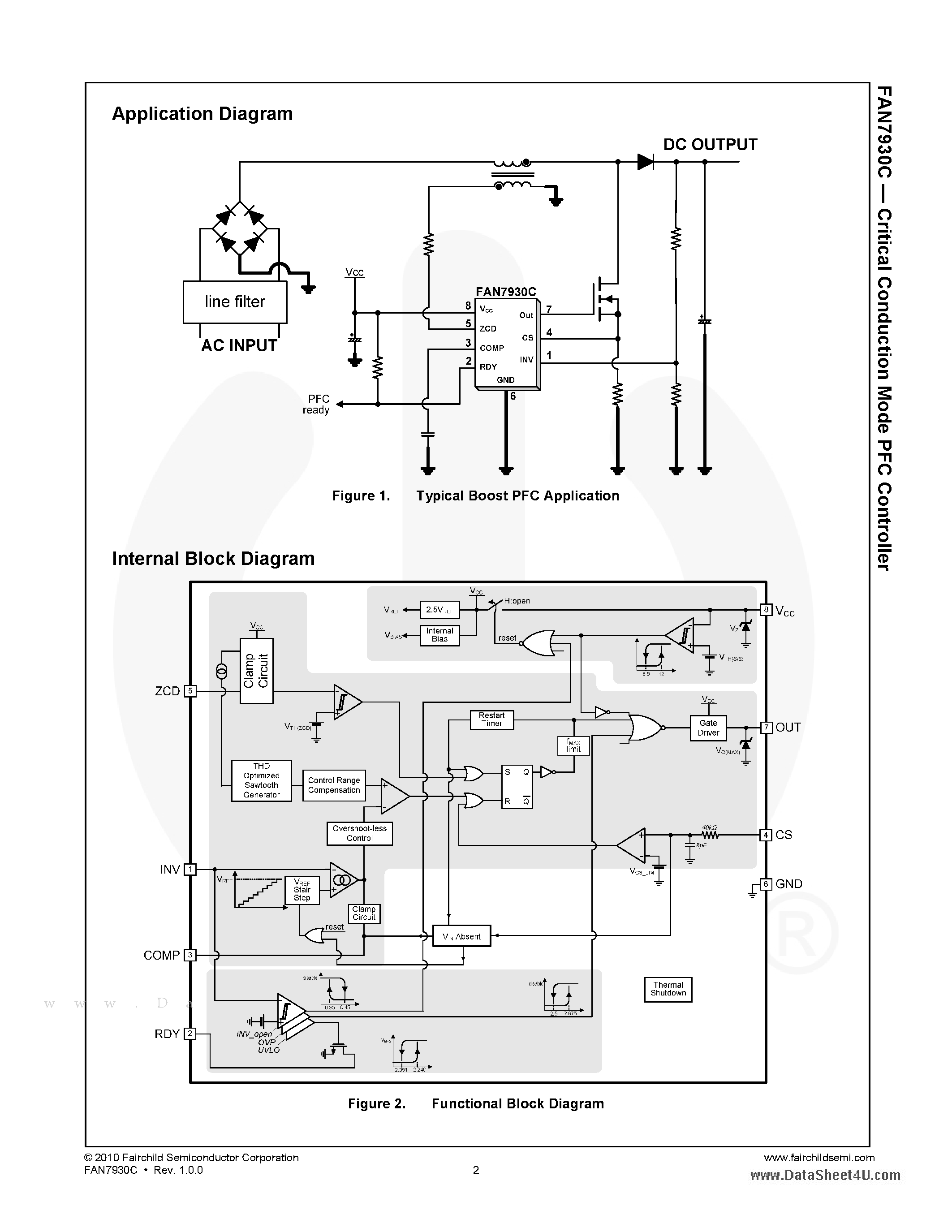 Даташит на микросхему FAN7930C страница 2 Даташит FAN7930C - Critical Conduction Mode PFC Controller страница 2