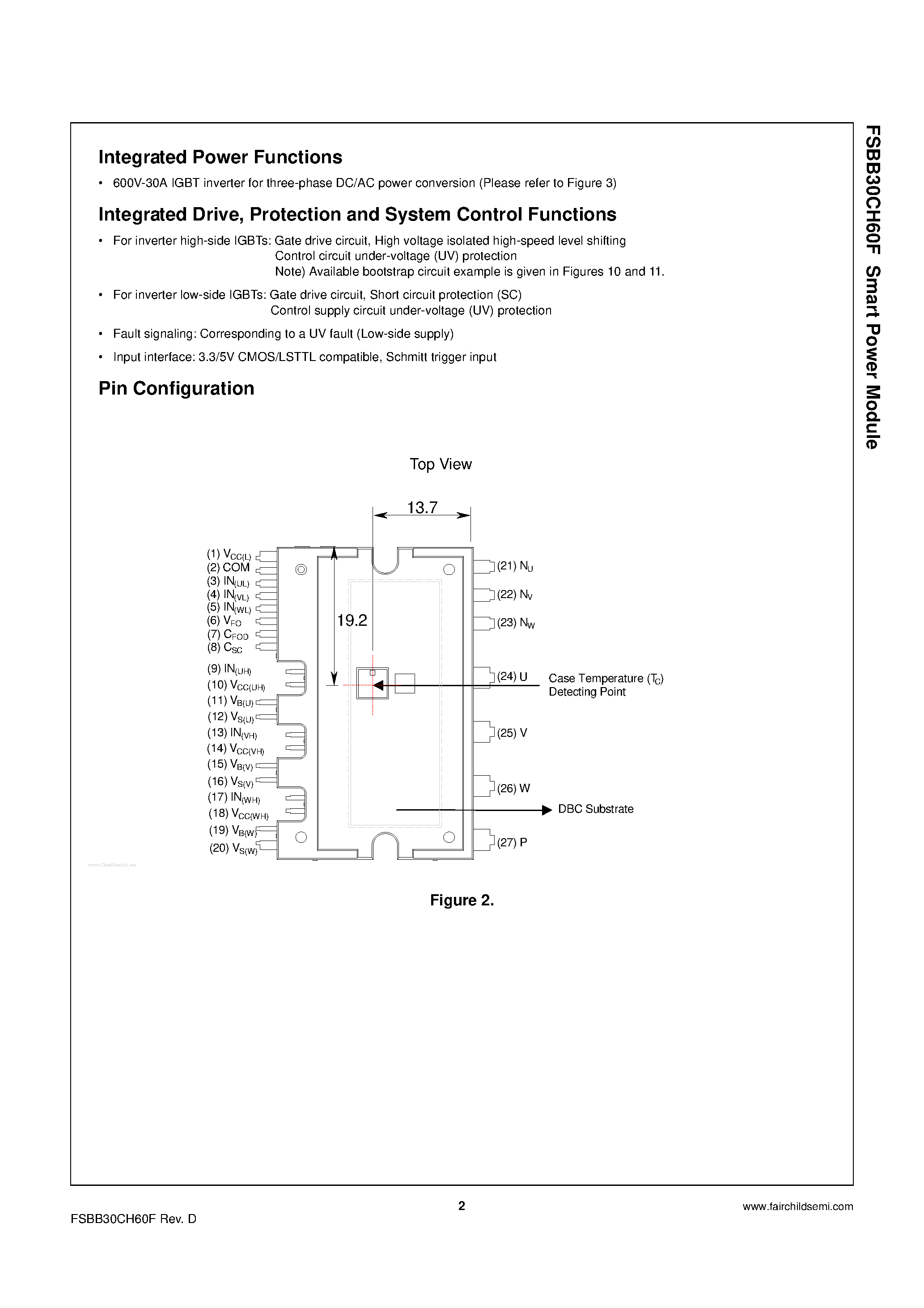 Datasheet FSBB30CH60F page 2 Datasheet FSBB30CH60F - Smart Power Module page 2