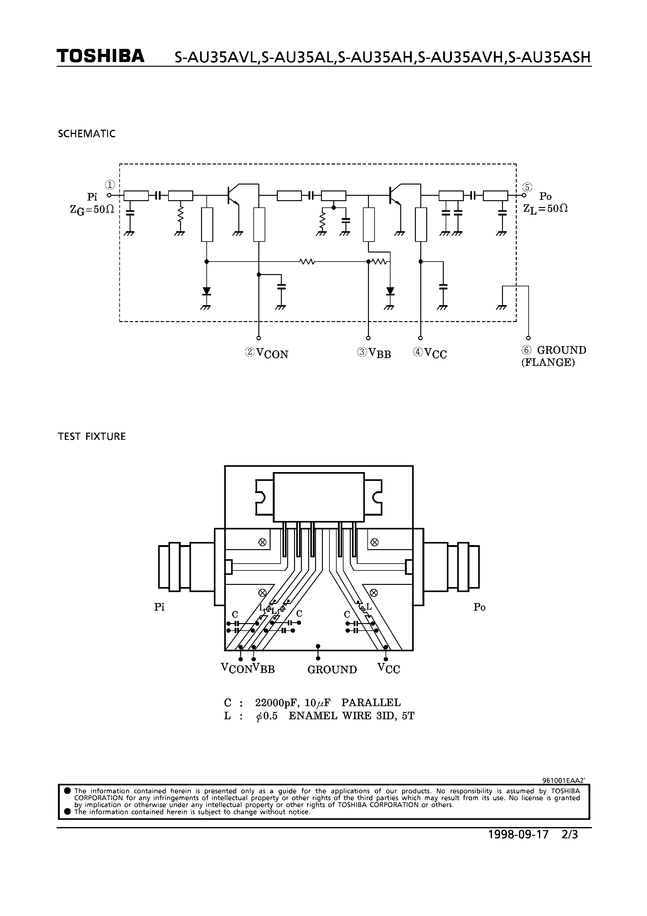 Datasheet S-AU35AH - RF Power Amplifier Module page 2