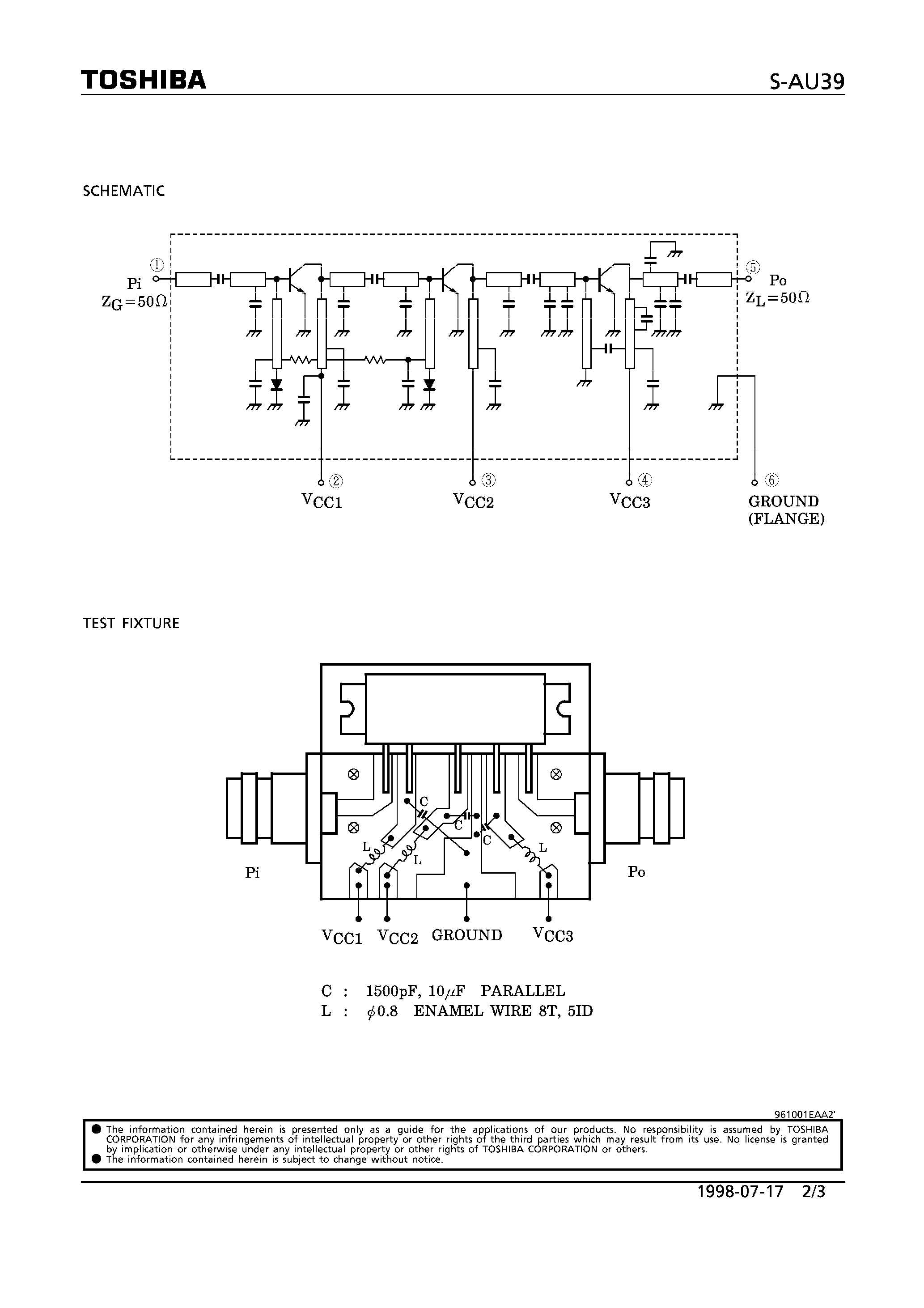 Datasheet S-AU39 - RF Power Amplifier Module page 2