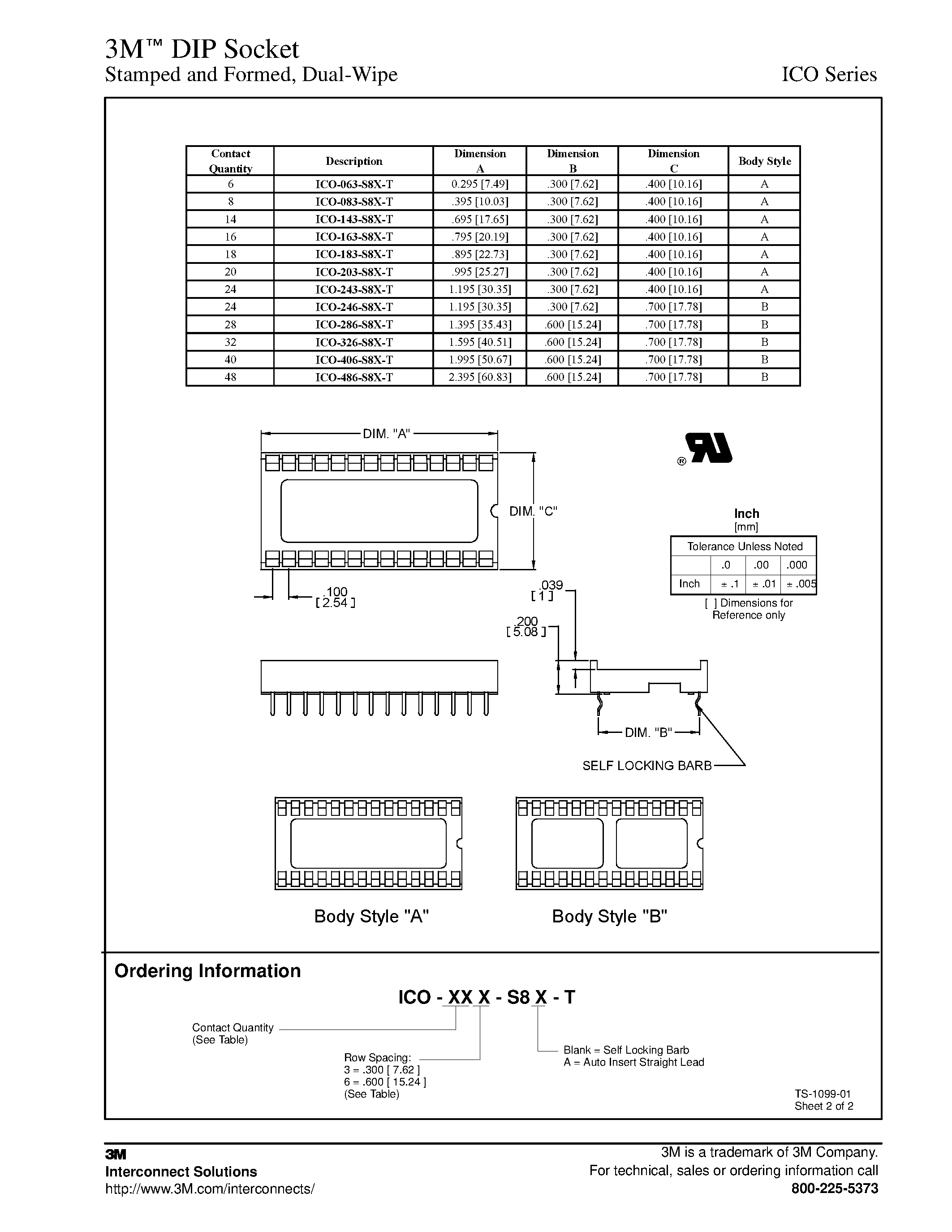 Datasheet ICO page 2 Datasheet ICO - DIP Socket page 2