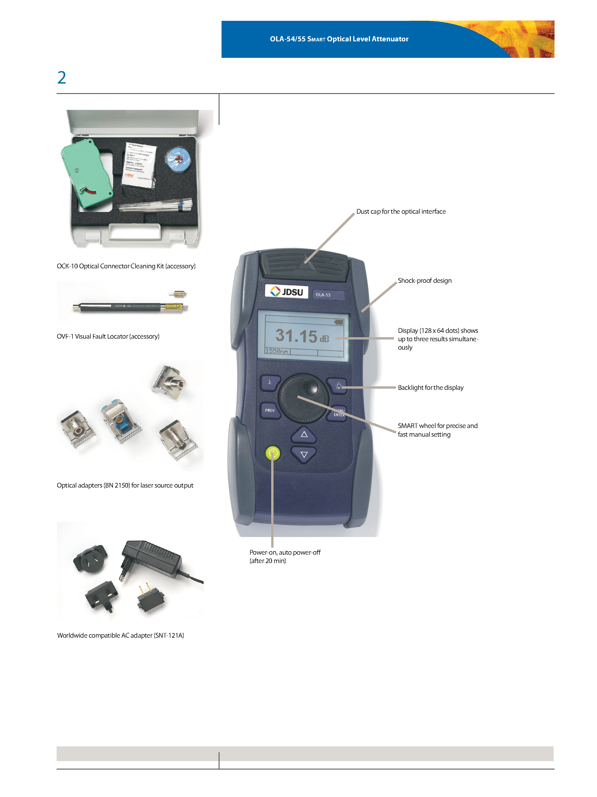 Datasheet OLA-54 - A SMART Future-Proof Optical Level Attenuator page 2