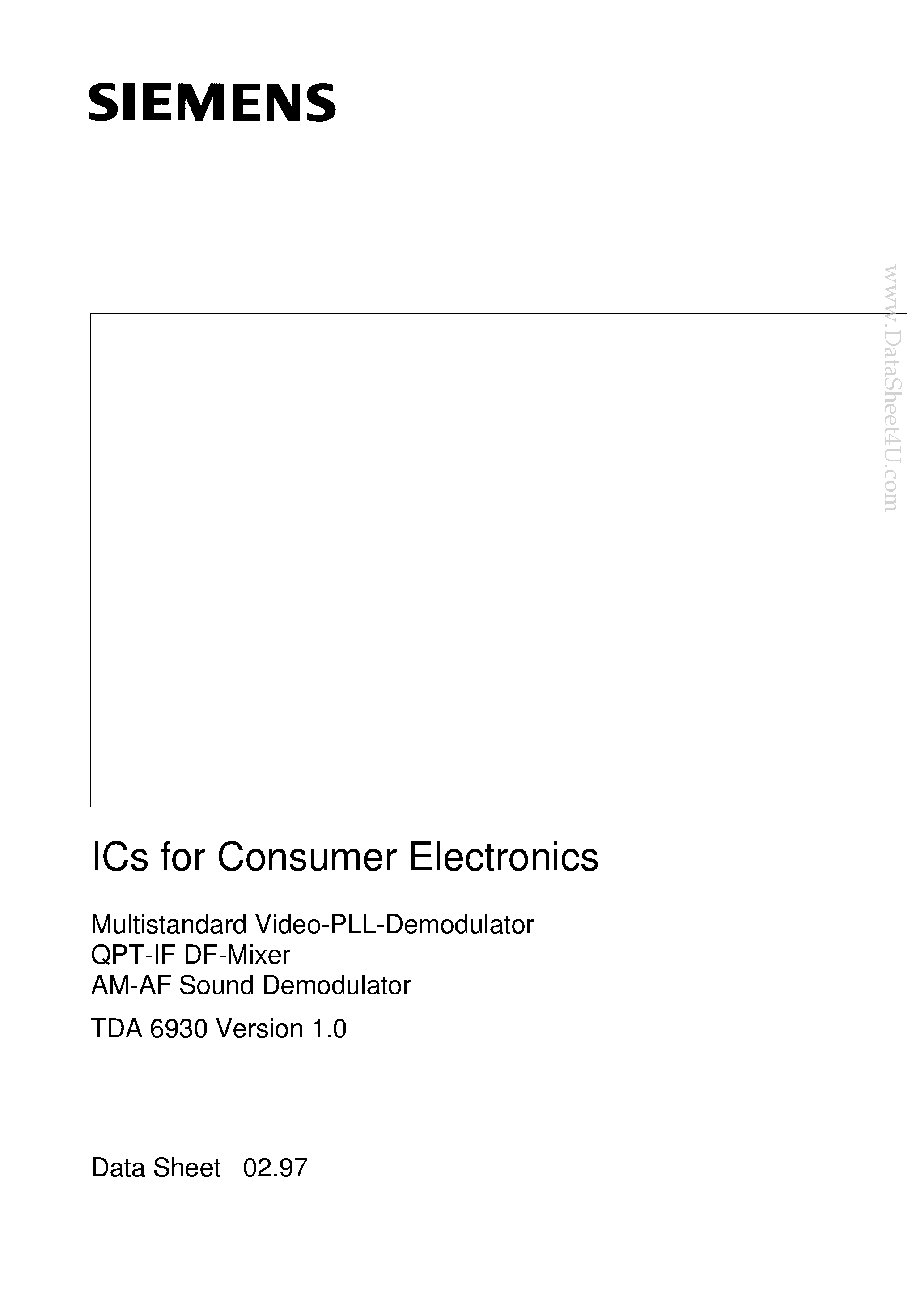 Даташит TDA6930 - Multistandard Video-PLL-Demodulator страница 1