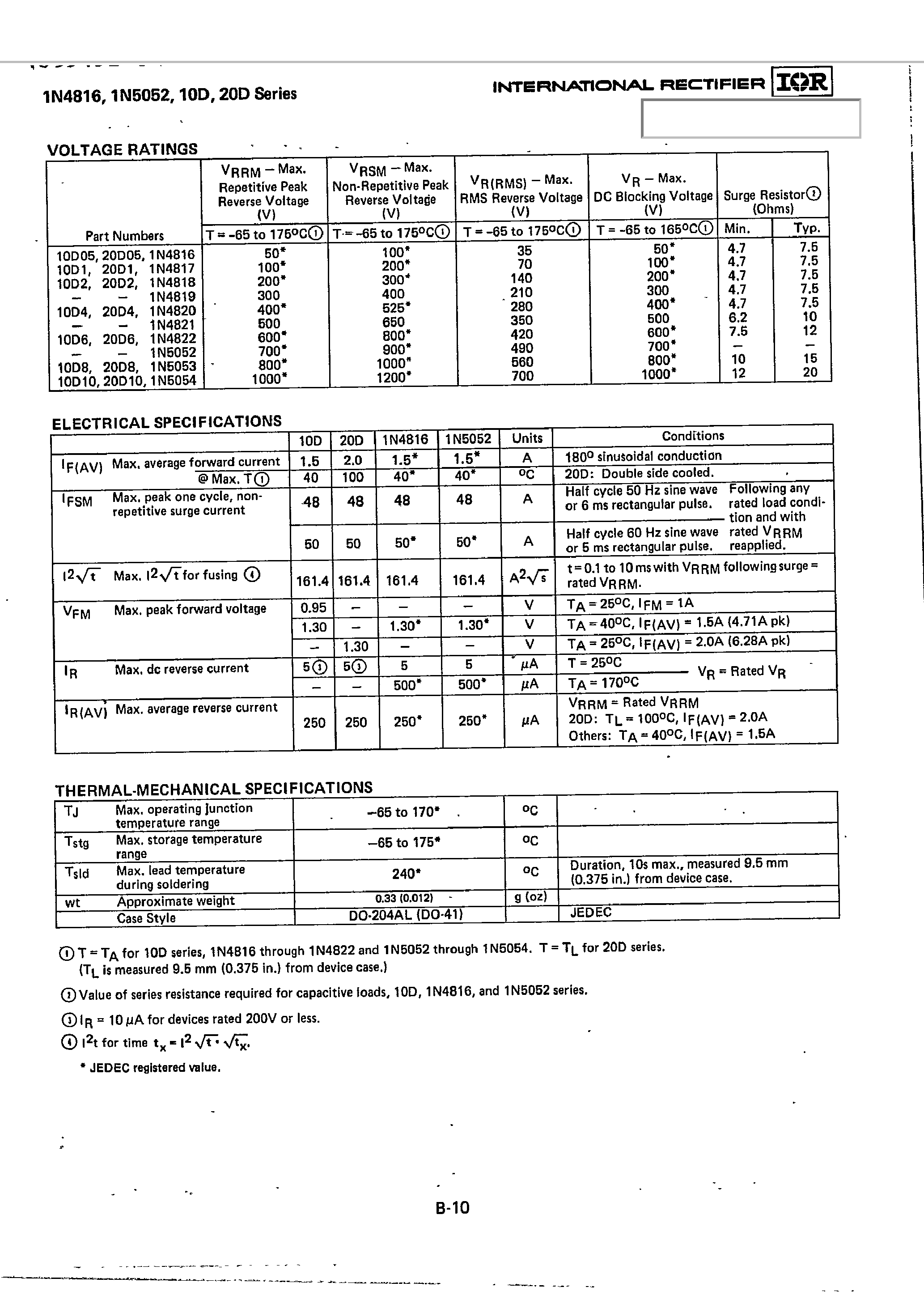 Datasheet 1N4816 page 2 Datasheet 1N4816 - (1N4816 - 1N4819) 1.5 AND 2.0 AMP MOLDED SILICON RECTIFIER DIODES page 2