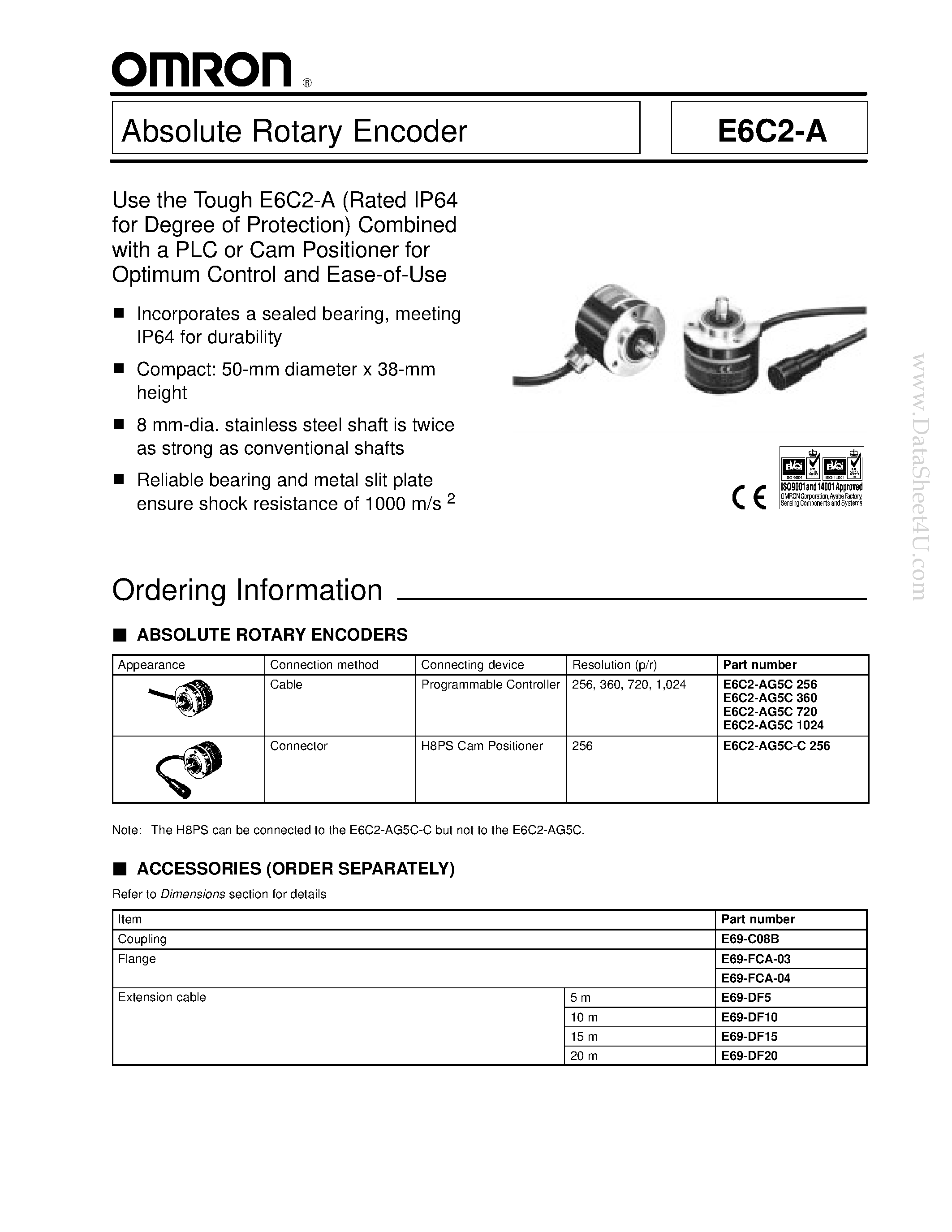 Datasheet E6C2-A - Absolute Rotary Encoder page 1