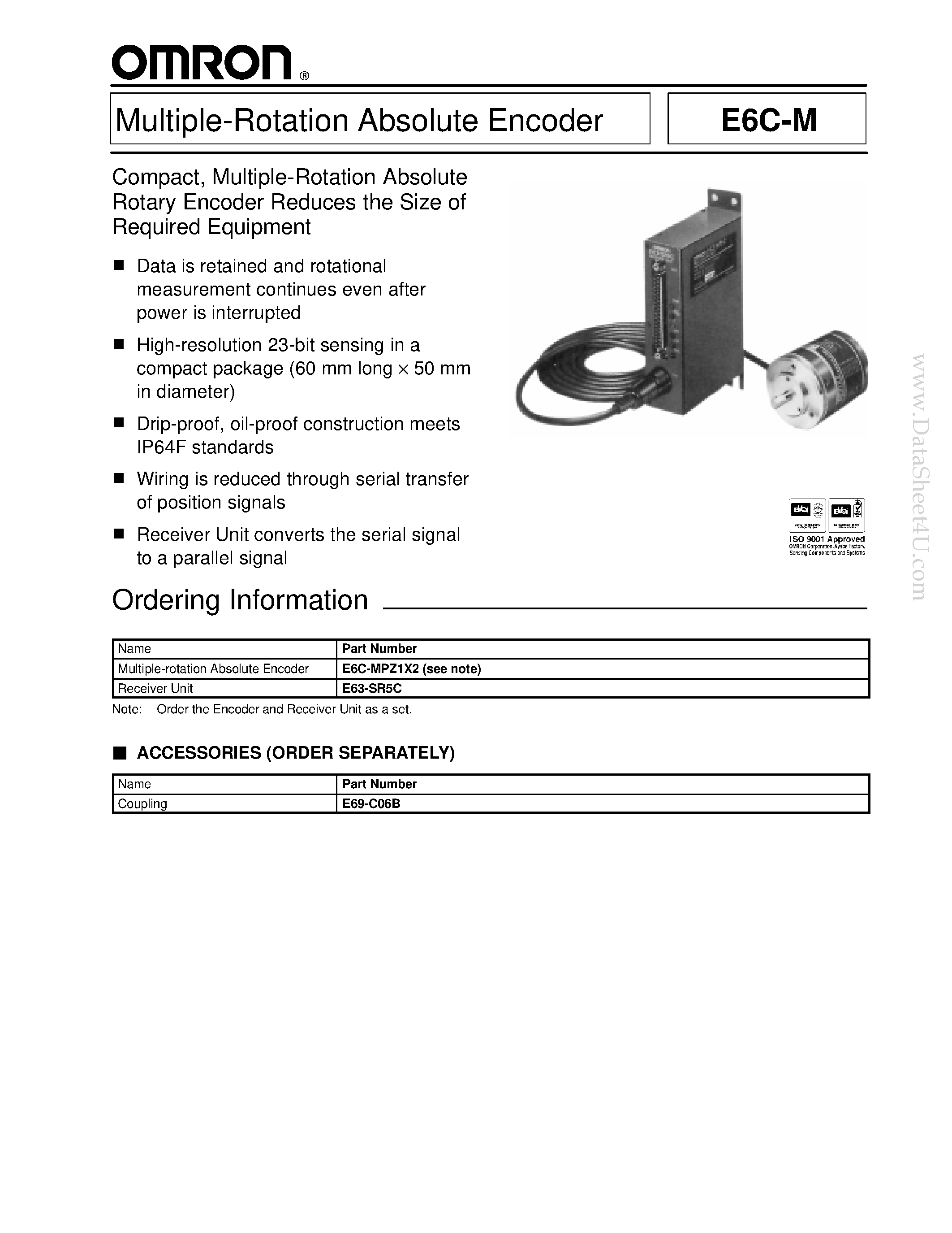 Даташит E6C-M - Multiple-Rotation Absolute Encoder страница 1