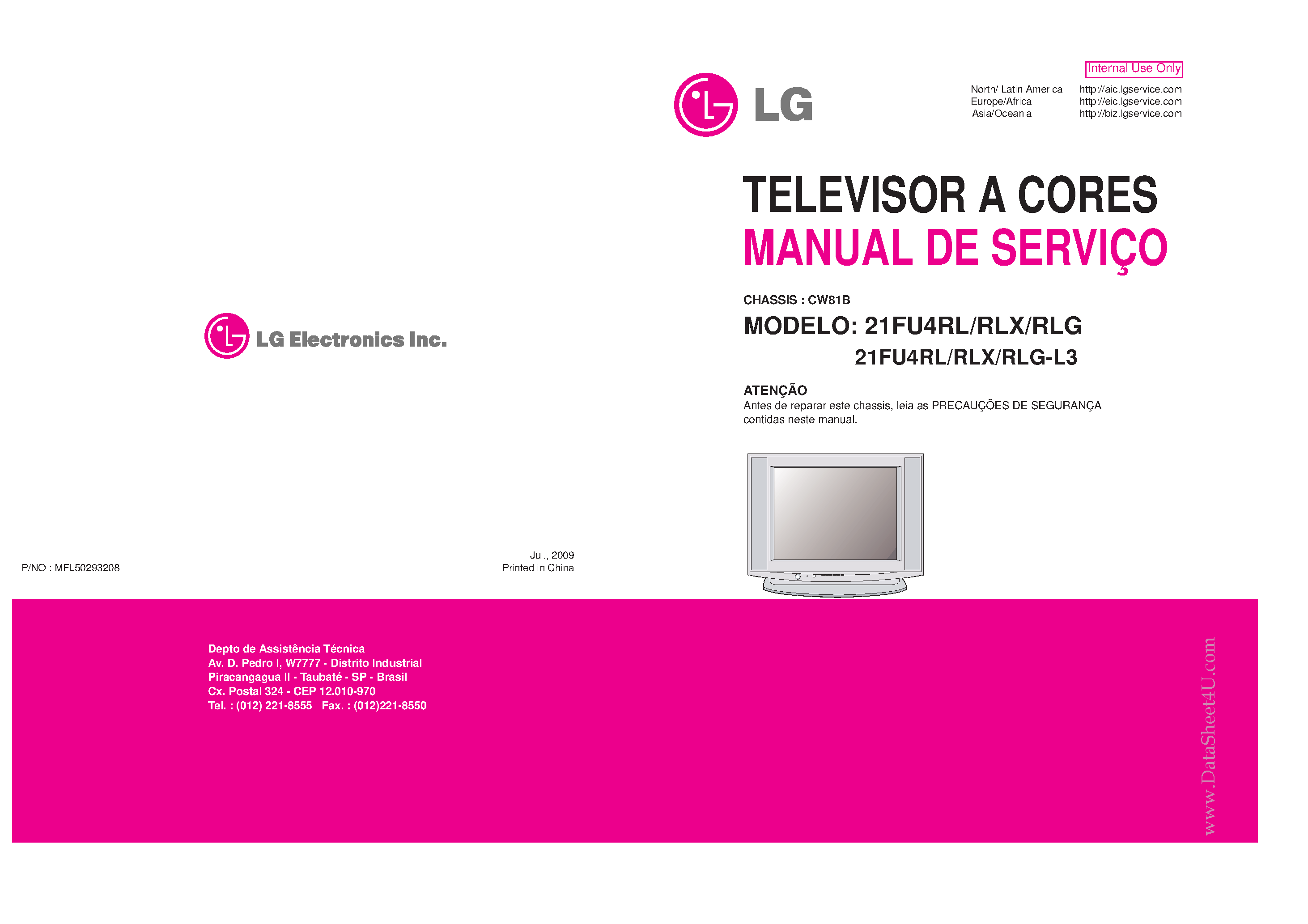 Datasheet 21FU4RL - TELEVISOR A COLORES page 1