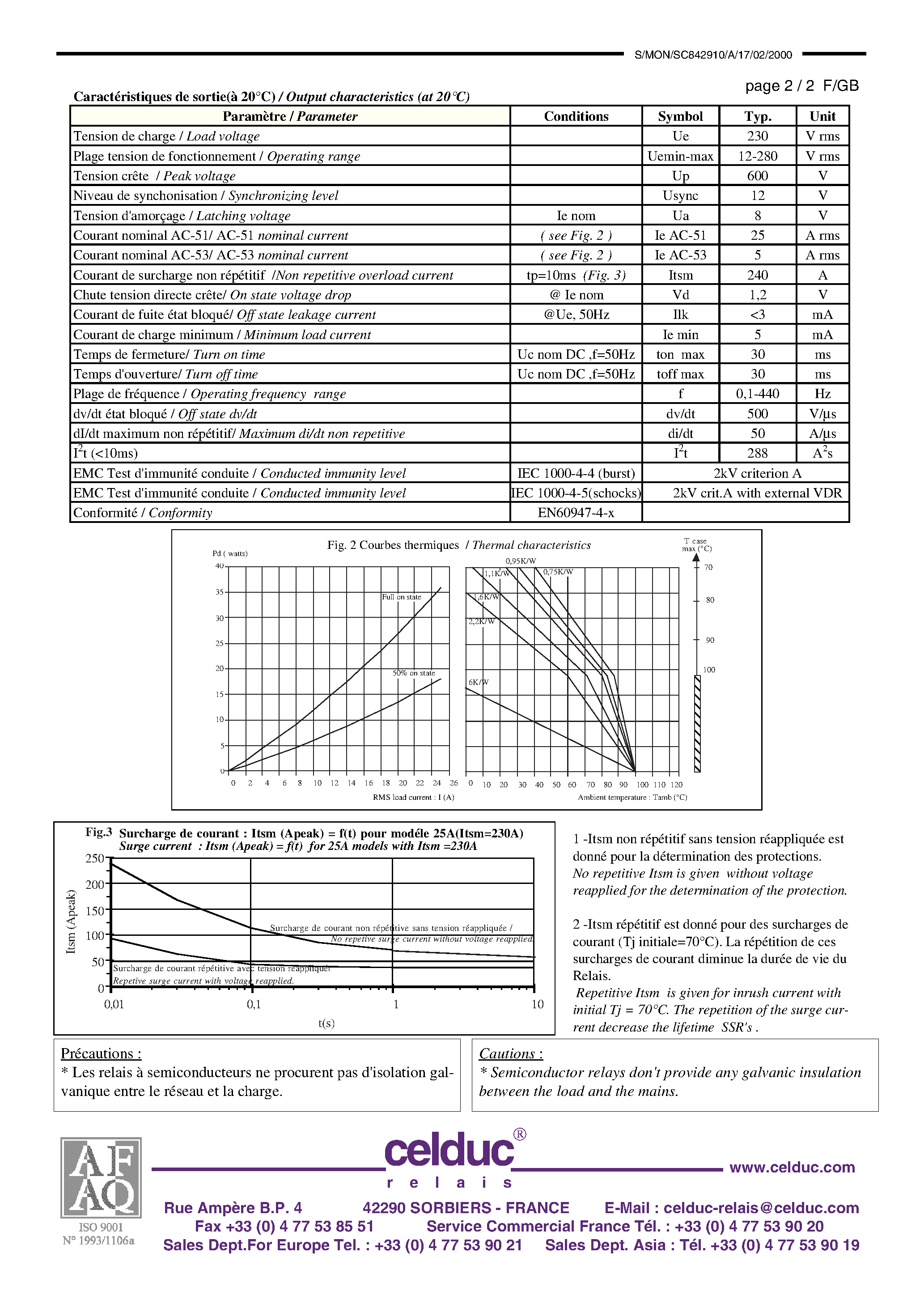 Datasheet SC842910 - Power Solid State Relay page 2