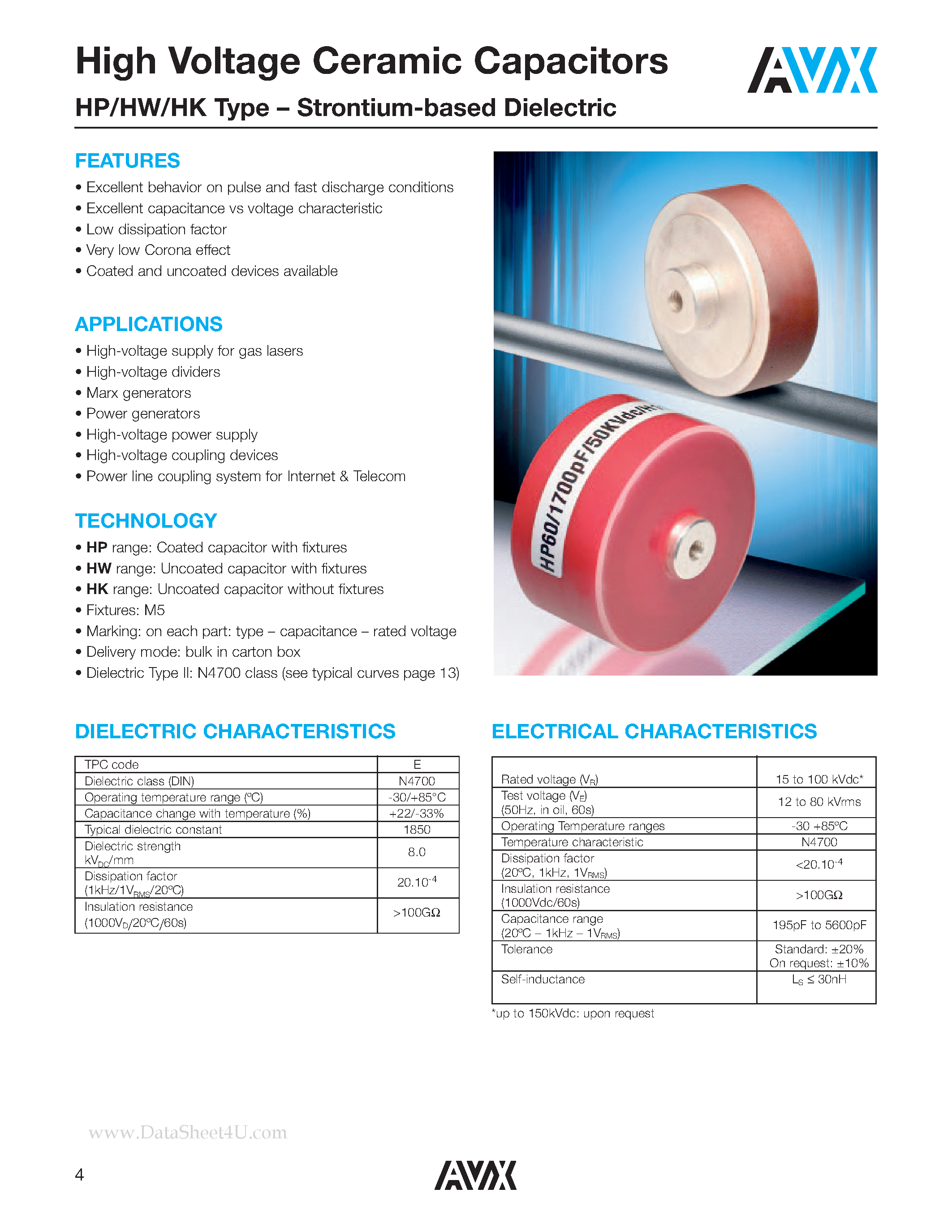 Datasheet HK30E30561M - High Voltage Ceramic Capacitors page 1