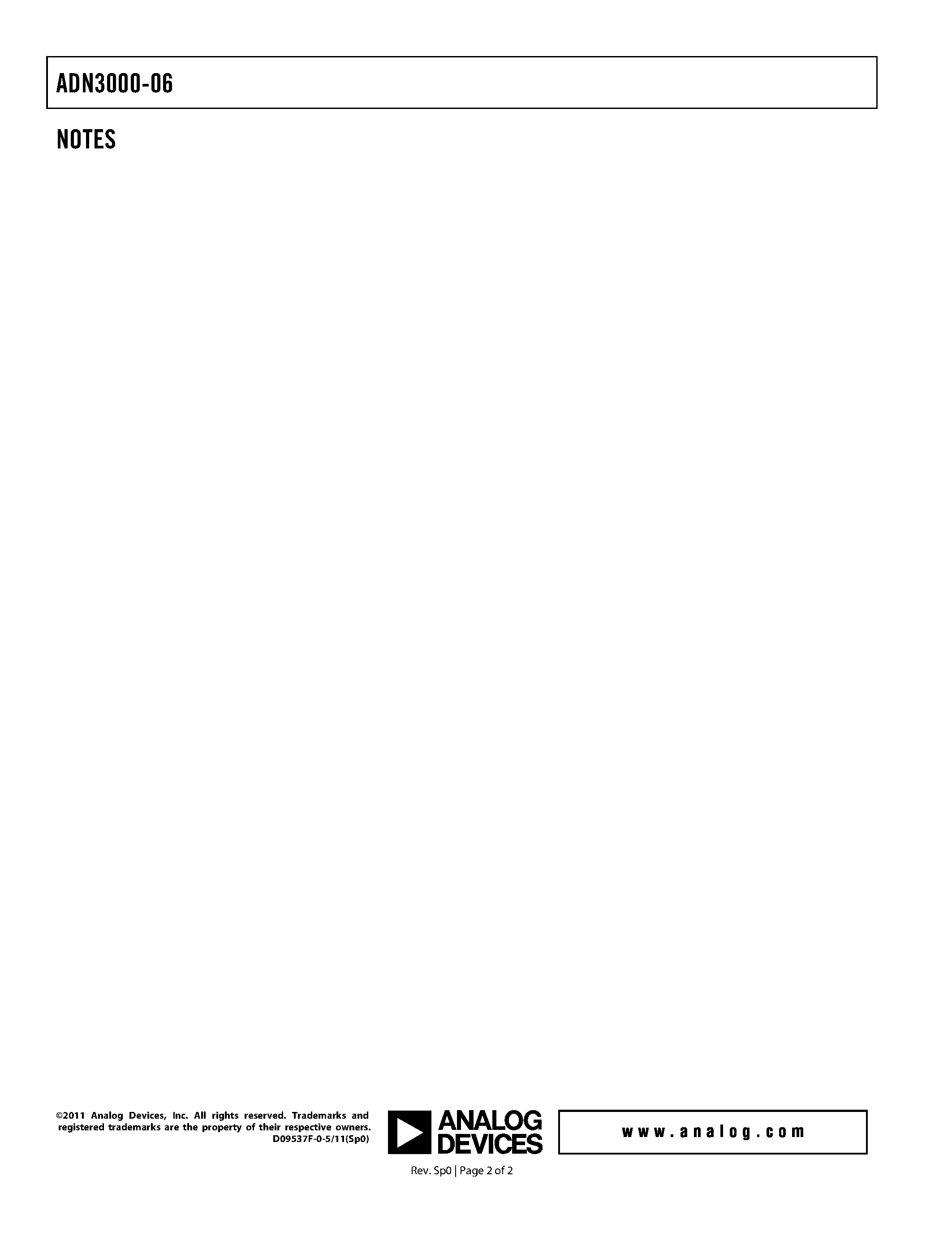 Datasheet ADN3000-06 page 2 Datasheet ADN3000-06 - 6.144 Gbps Transimpedance Amplifier page 2