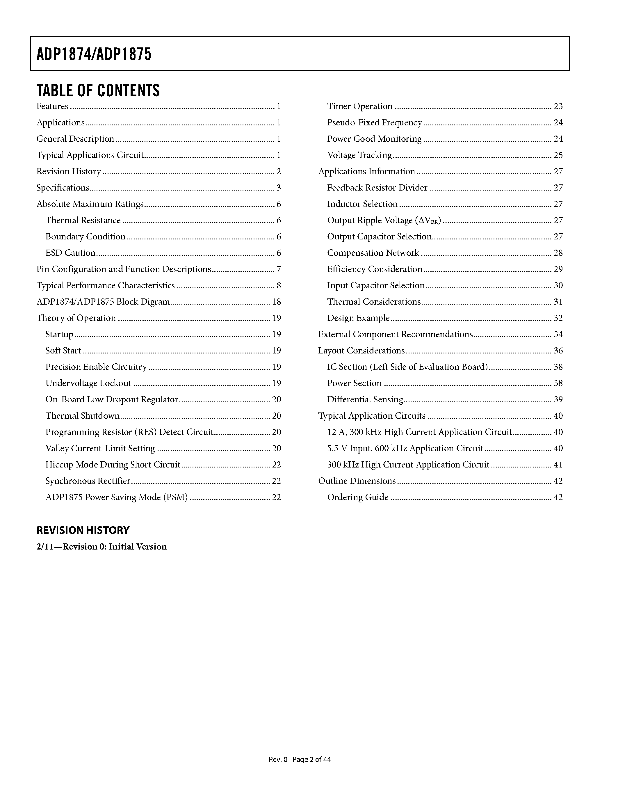 Даташит на микросхему ADP1874 страница 2 Даташит ADP1874 - (ADP1874 / ADP1875) Synchronous Buck Controller страница 2