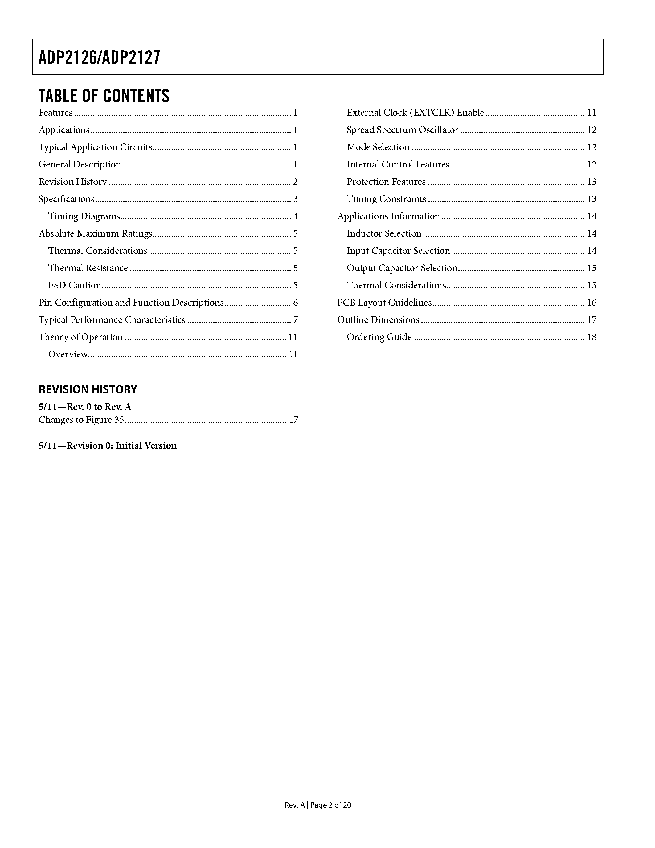 Даташит на микросхему ADP2126 страница 2 Даташит ADP2126 - (ADP2126 / ADP2127) DC-to-DC Converters страница 2