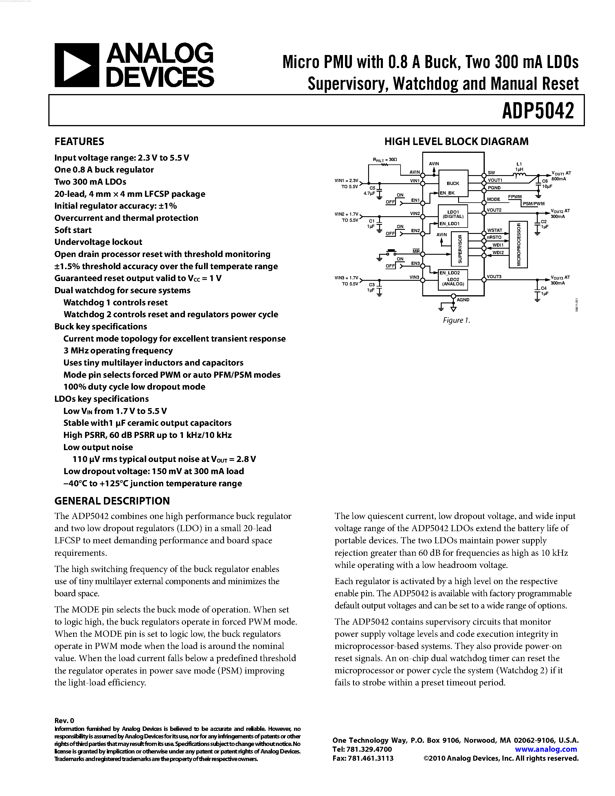 Даташит ADP5042 - Micro PMU страница 1