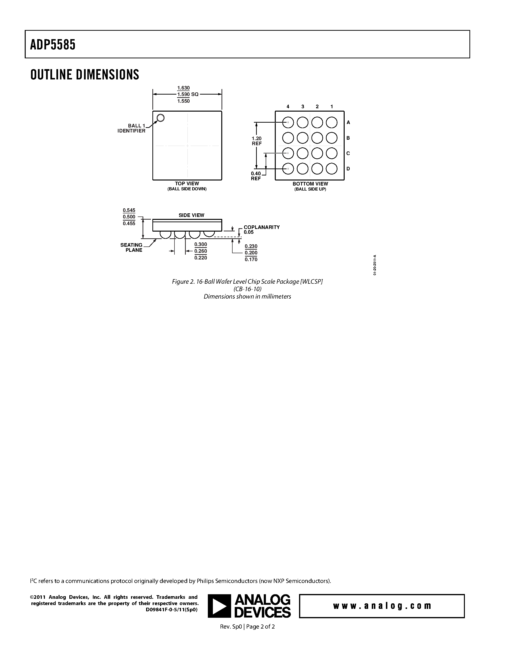 Даташит ADP5585 - Keypad Decoder and I/O Expansion страница 2