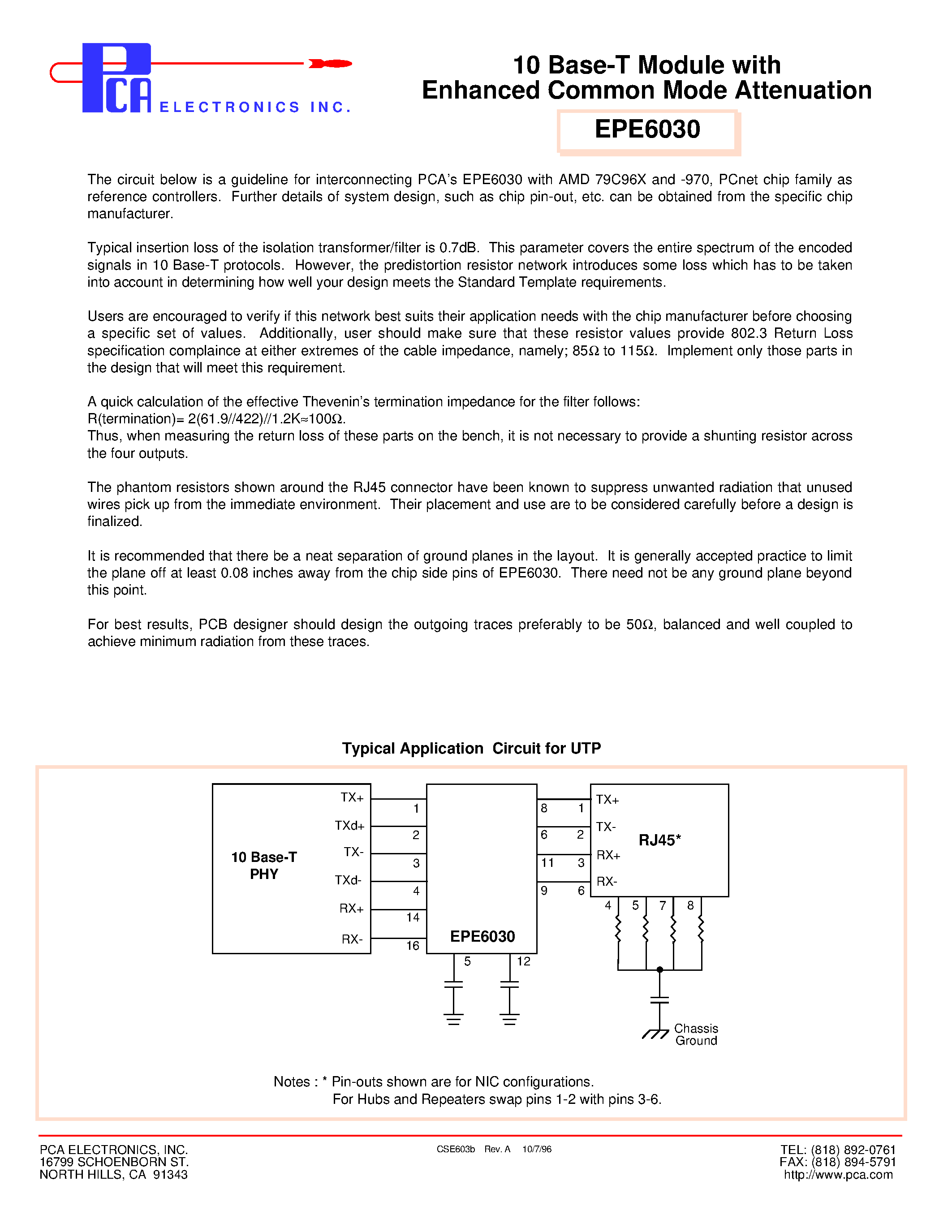 Даташит EPE6030 - 10 Base-T Module страница 2