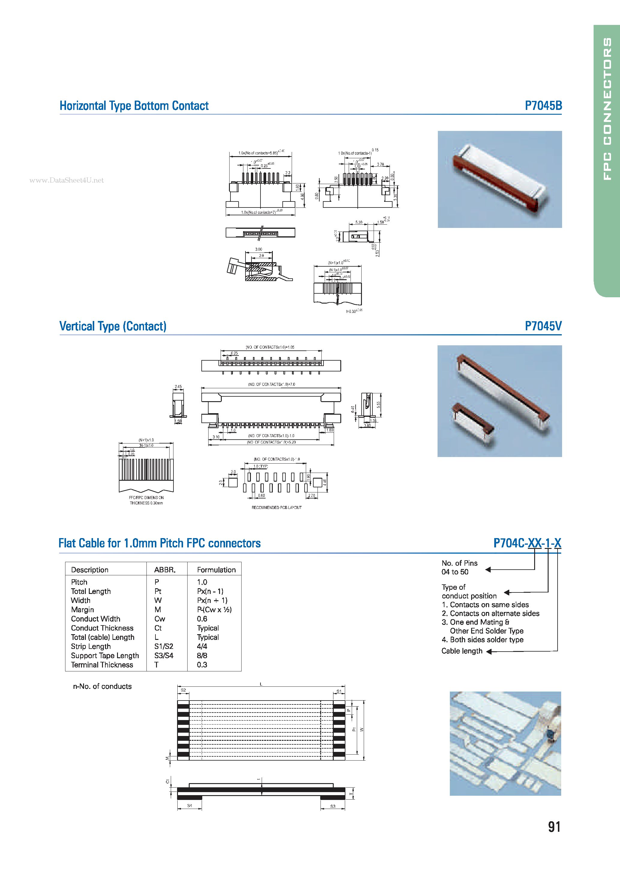 Datasheet P704C-XX-1-X page 1 Datasheet P704C-XX-1-X - Flat Cable page 1