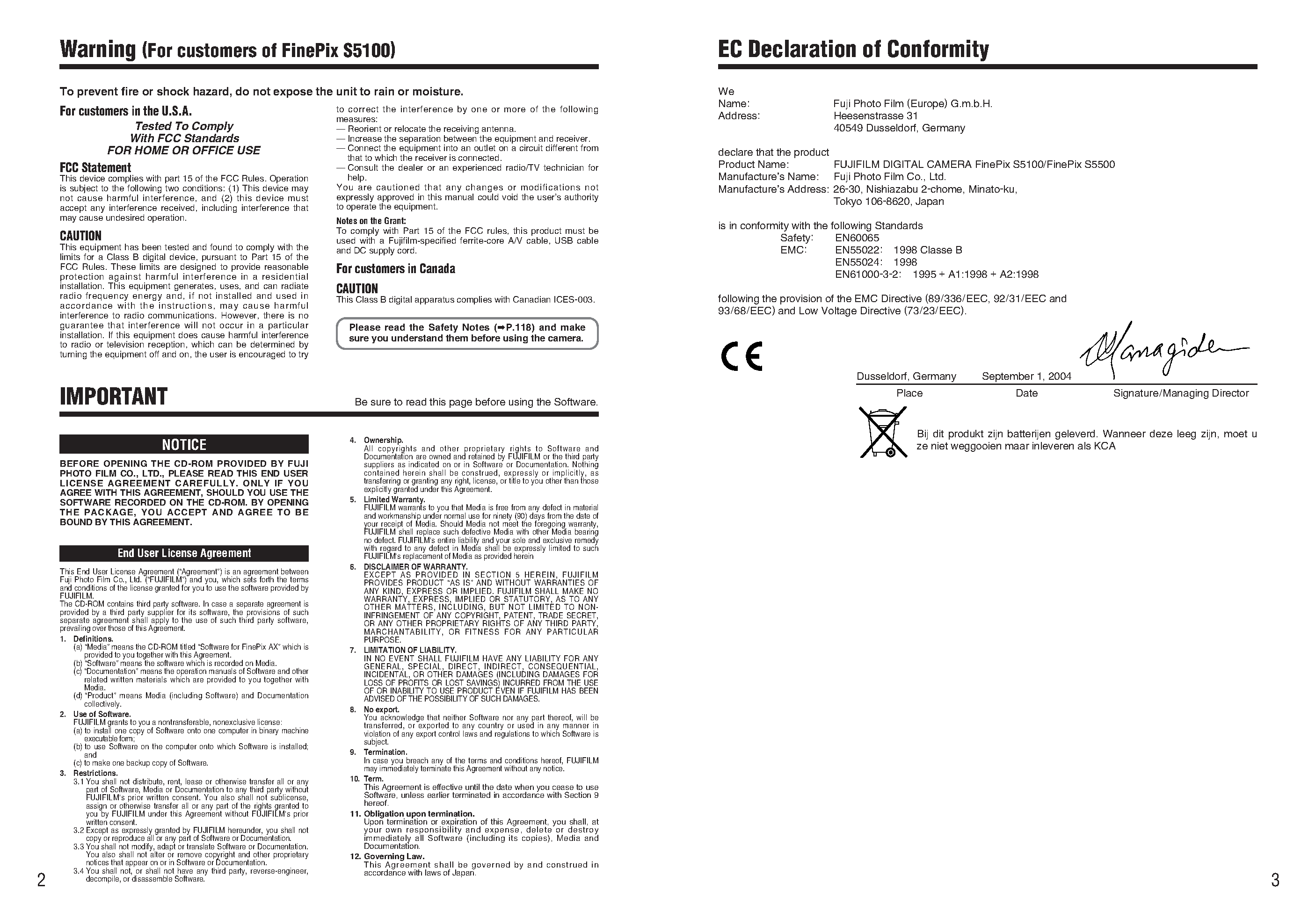 Datasheet FinePix S5100 page 2 Datasheet FinePix S5100 - Manual page 2