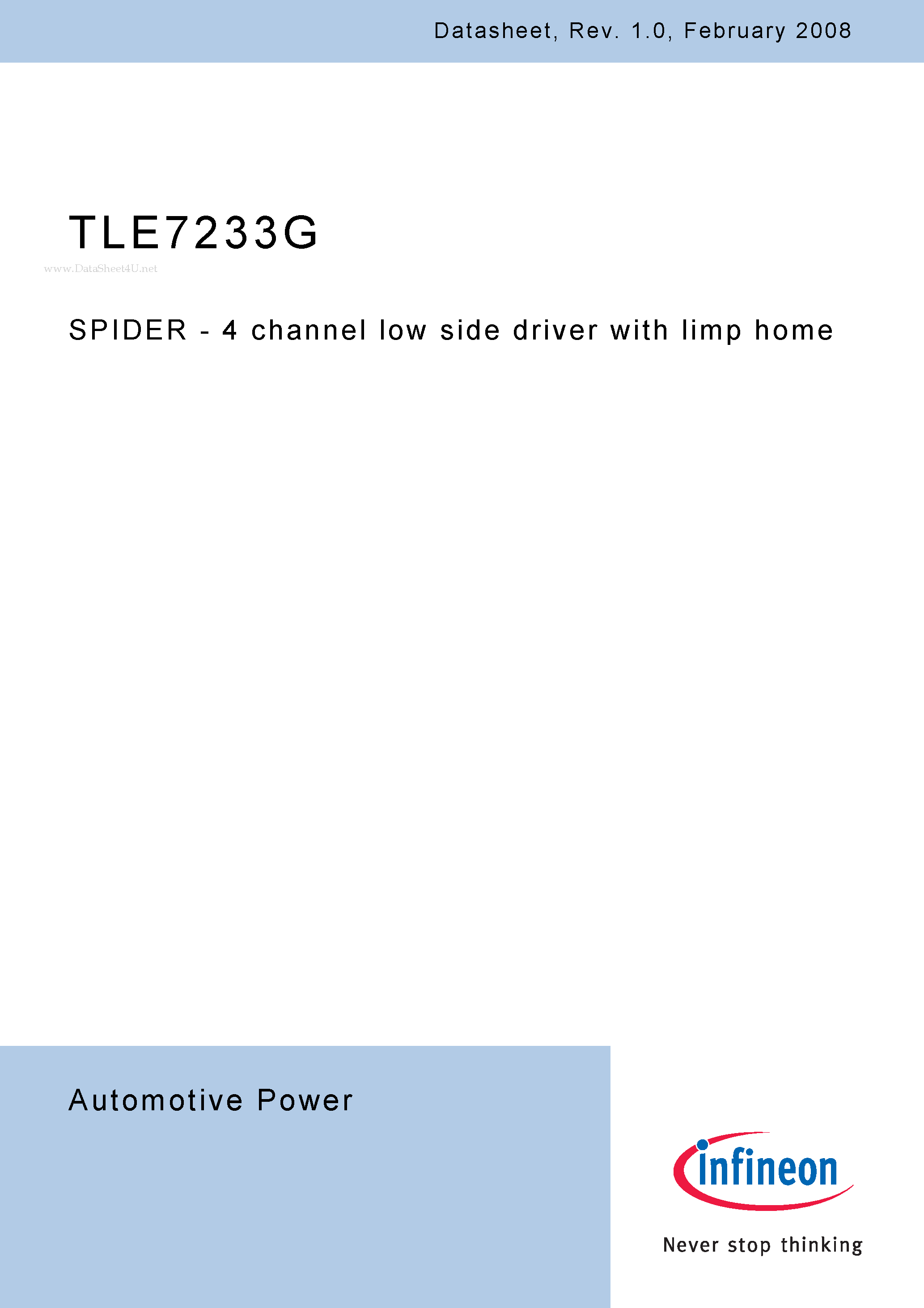 Datasheet TLE7233G - SPI Driver page 1