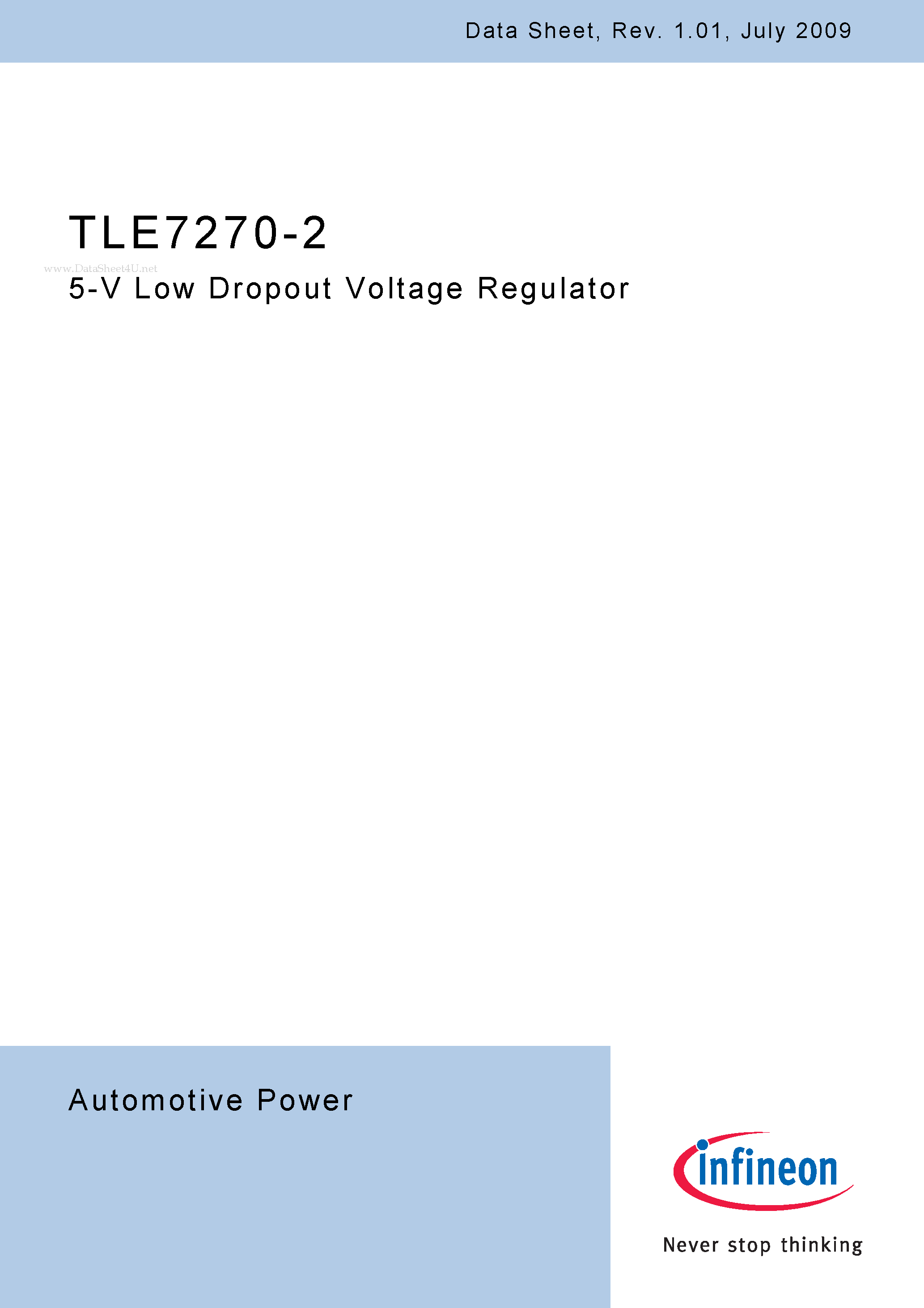 Datasheet TLE7270-2 - 5-V Low Dropout Voltage Regulator page 1