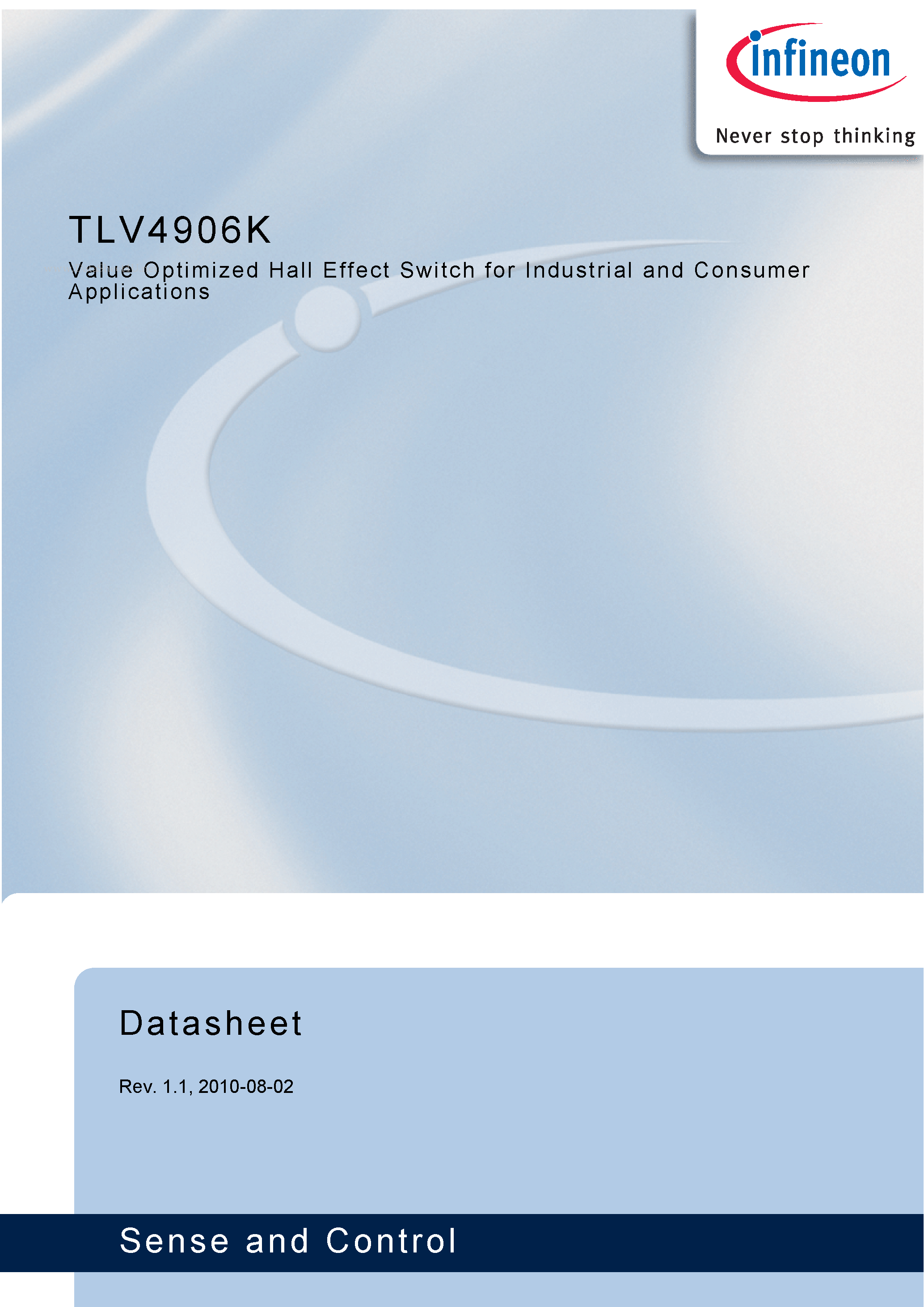 Datasheet TLV4906K - Value Optimized Hall Effect Switch page 1